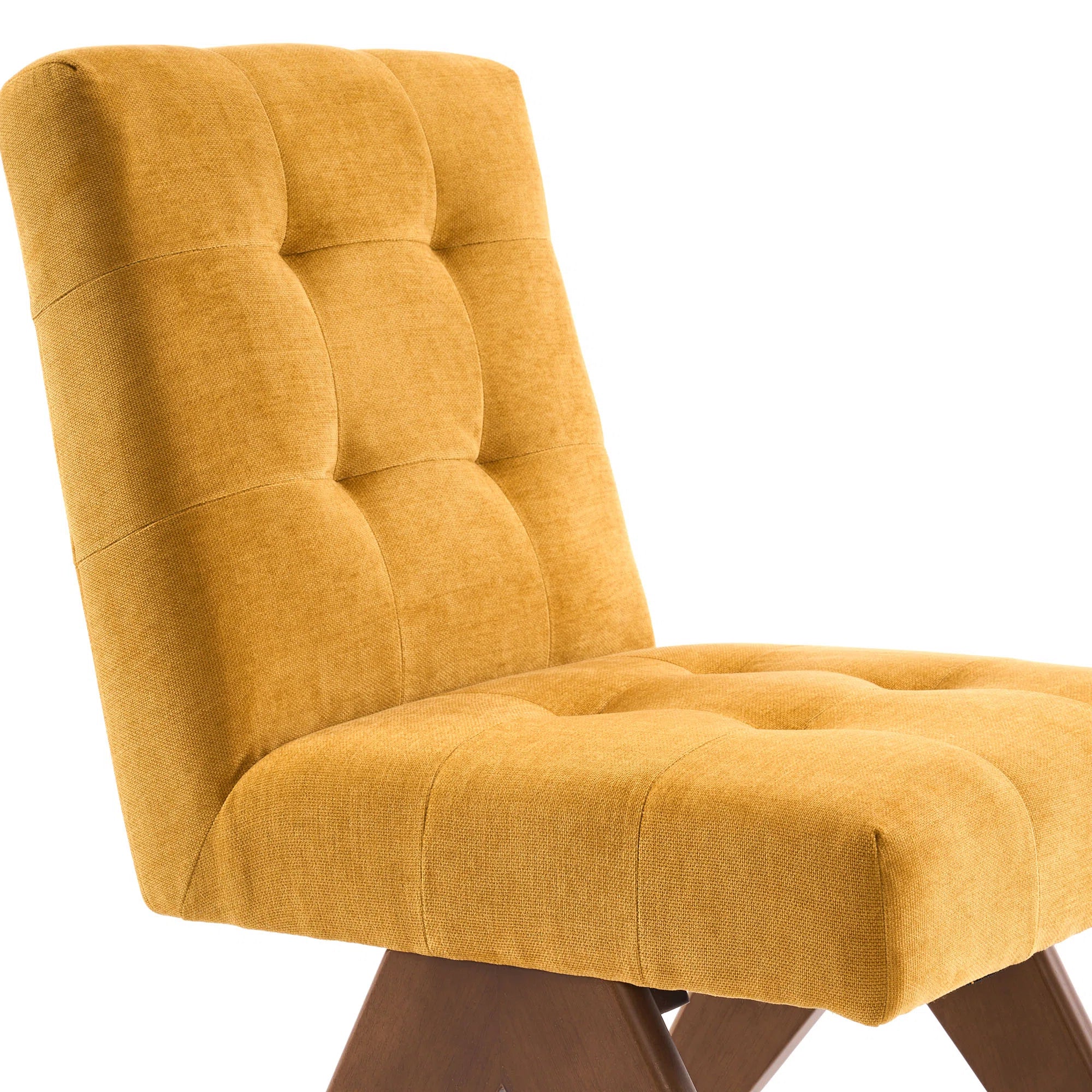 Nolen Fabric Dining Chair In Yellow Colour (Set of 4)