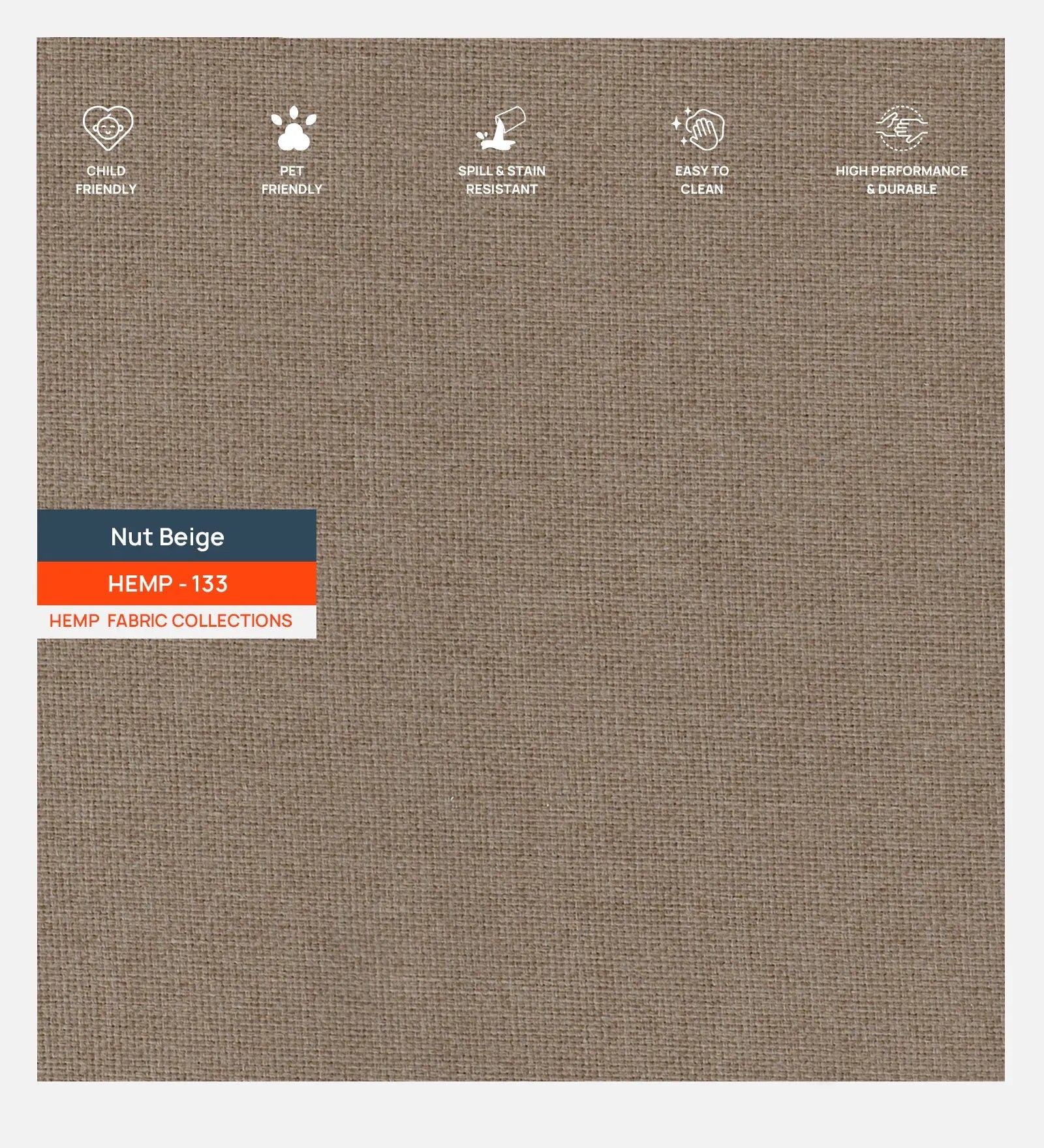 Burban Fabric 1 Seater Sofa In Nut Beige Colour Febonic Living