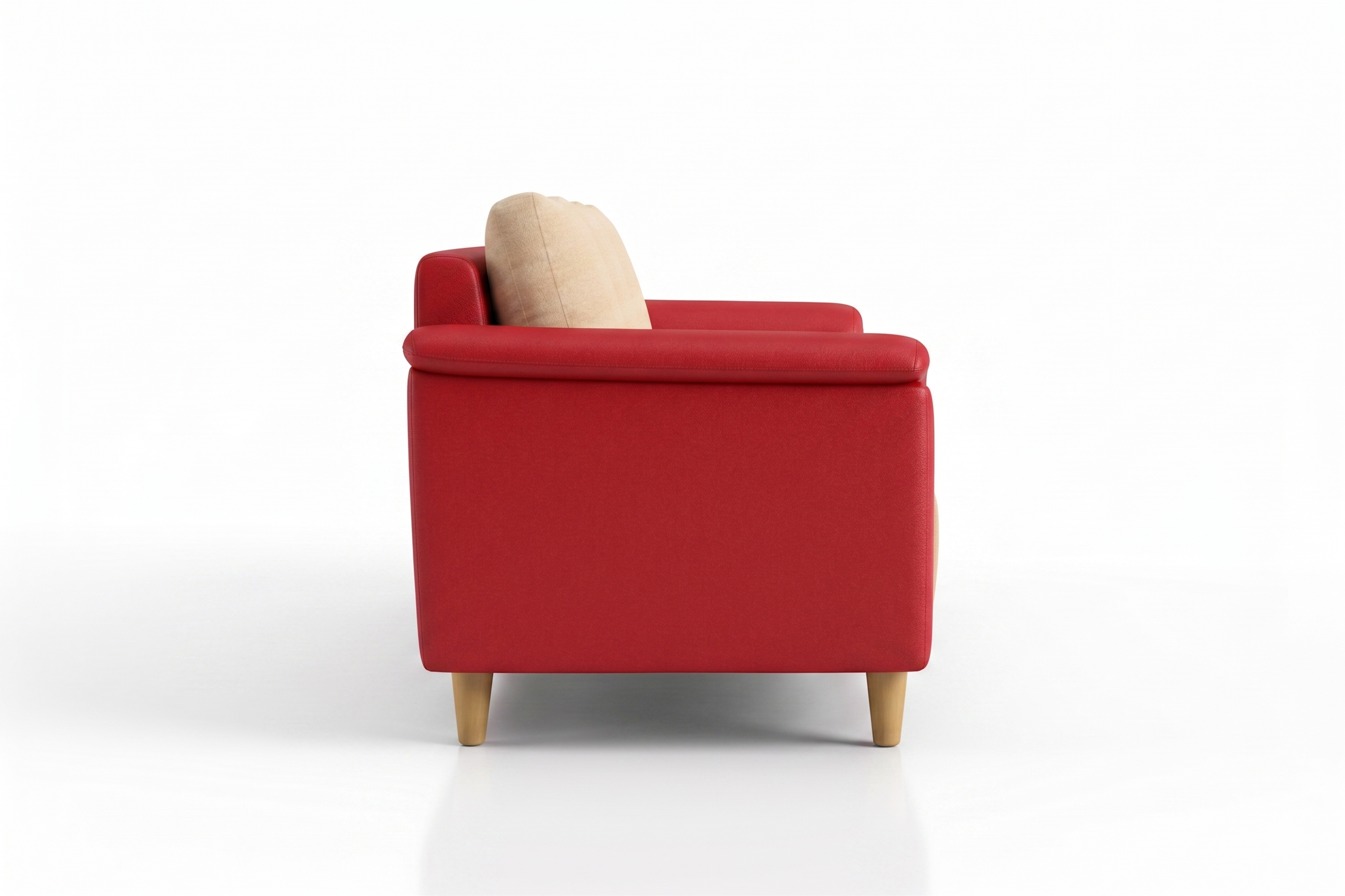 Ocla 3 Seater Fabric Sofa - Red Beige