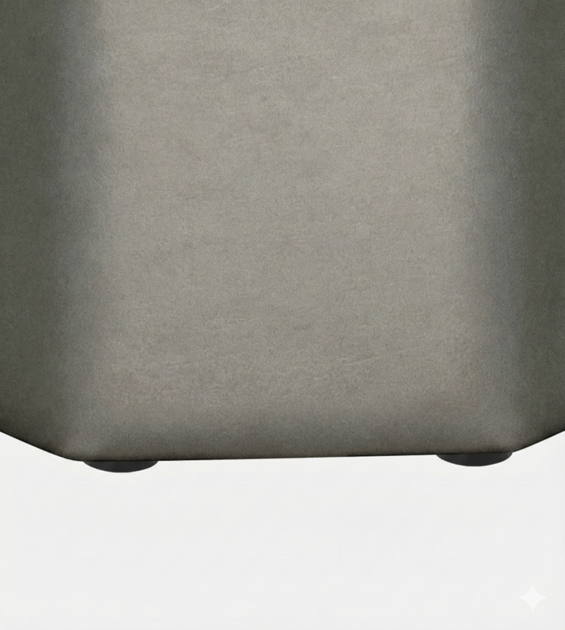 Octus Leatherette Pouffe In Steel Grey Colour