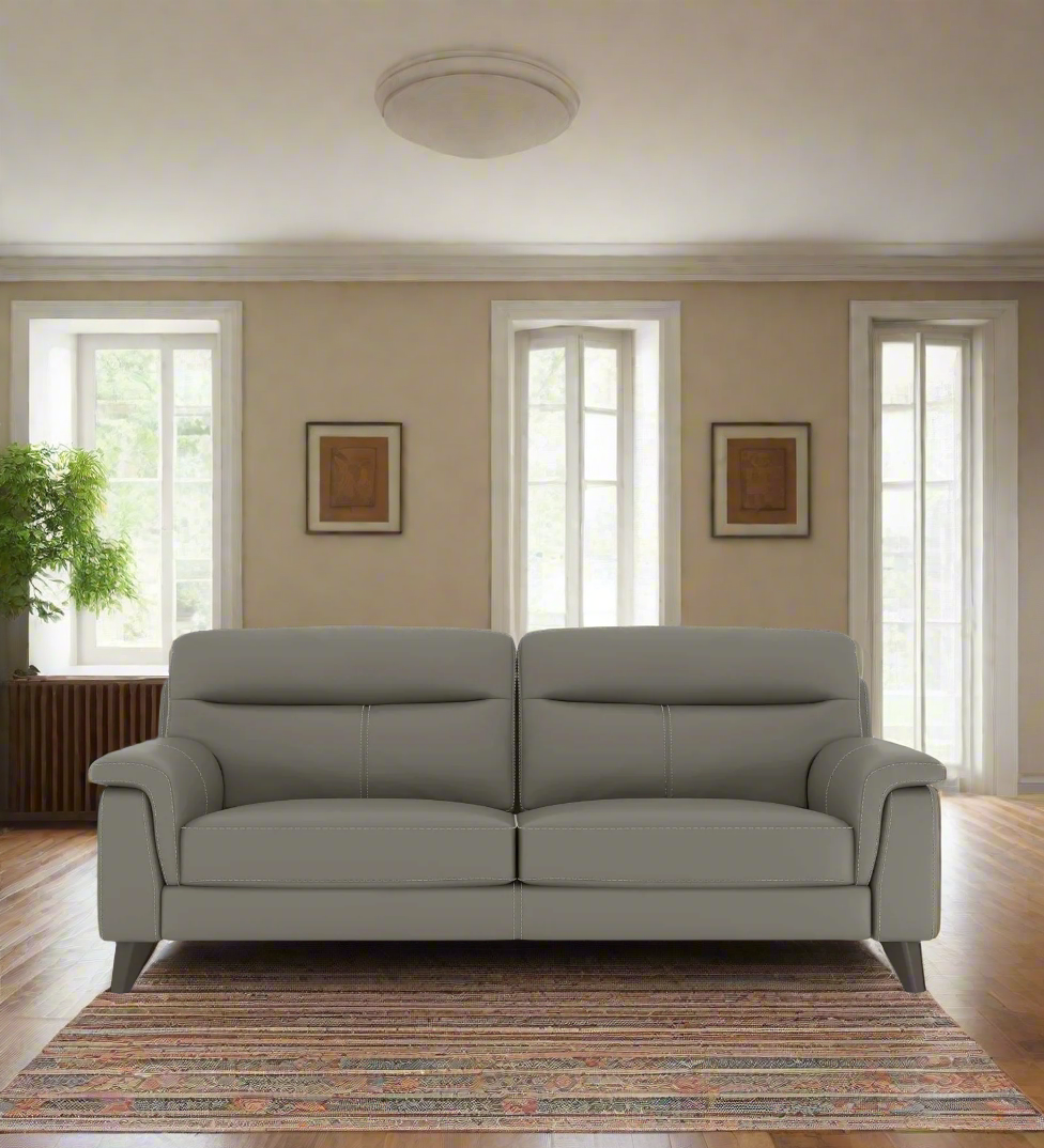 Omton Leatherette 3 Seater Sofa In Brown Colour - Febonic Living