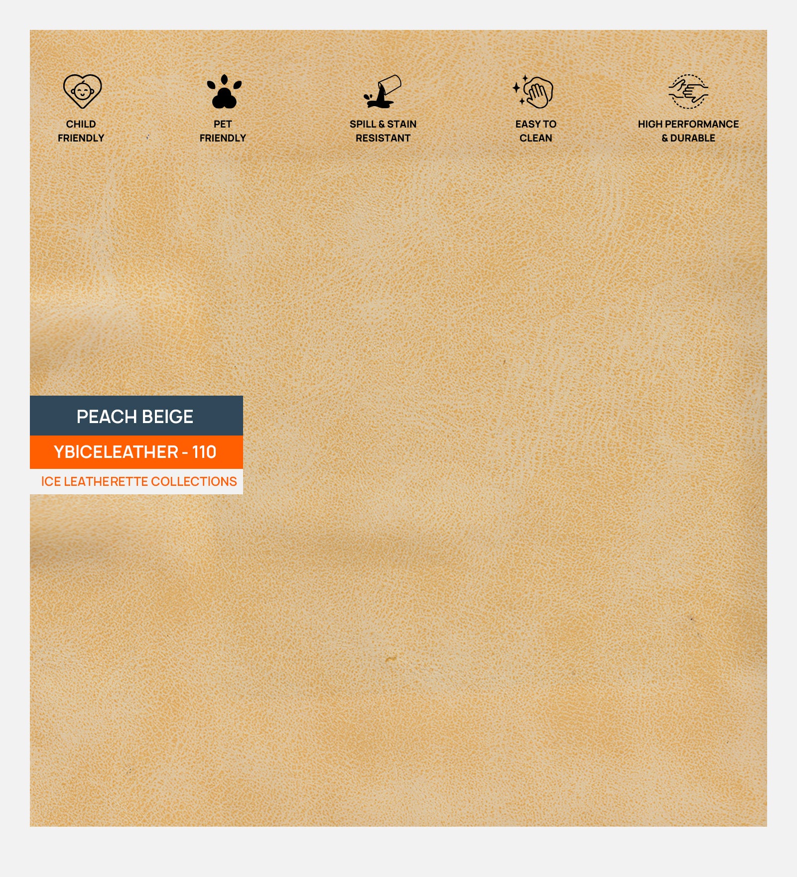 Artificial Leather Swatch Peach Beige 110 Code - Febonic Living