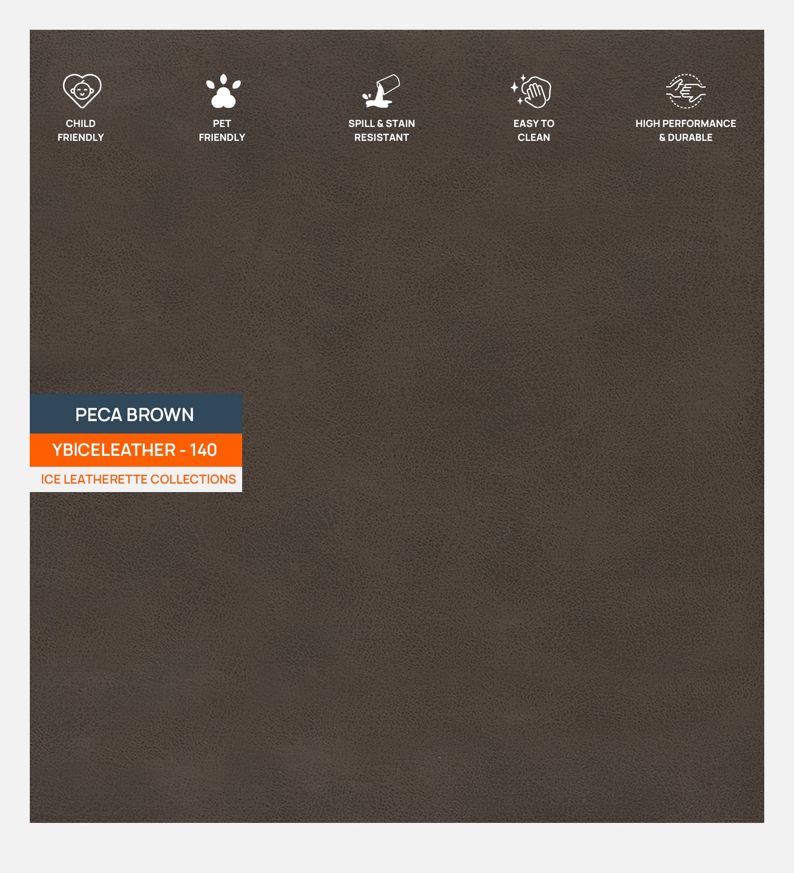 Artificial Leather Swatch Peca Brown 140 Code - Febonic Living