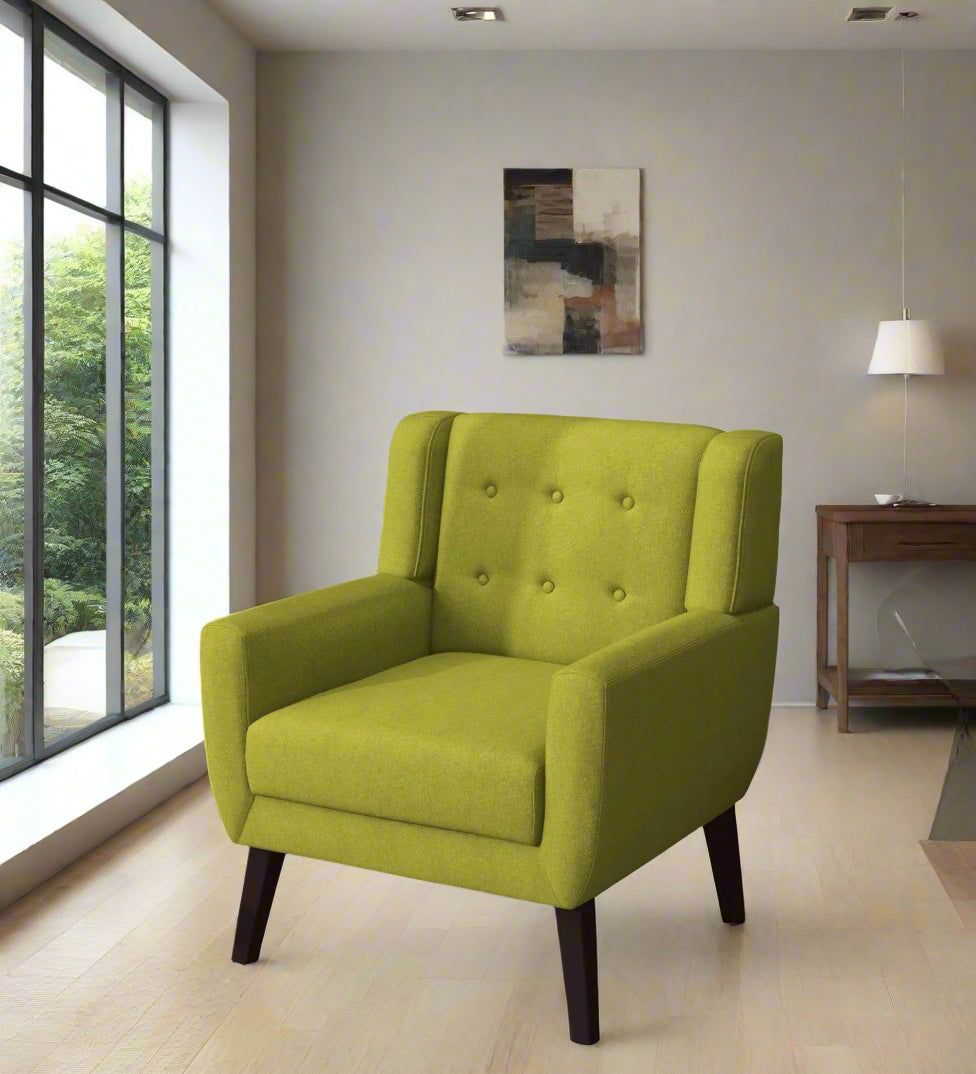 Slida Fabric Arm Chair In Kelly Green Colour