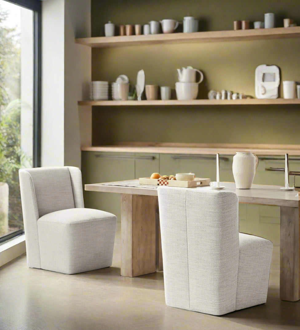 Slava Fabric Dining Chair In Lit Grey Colour (Set of 2)