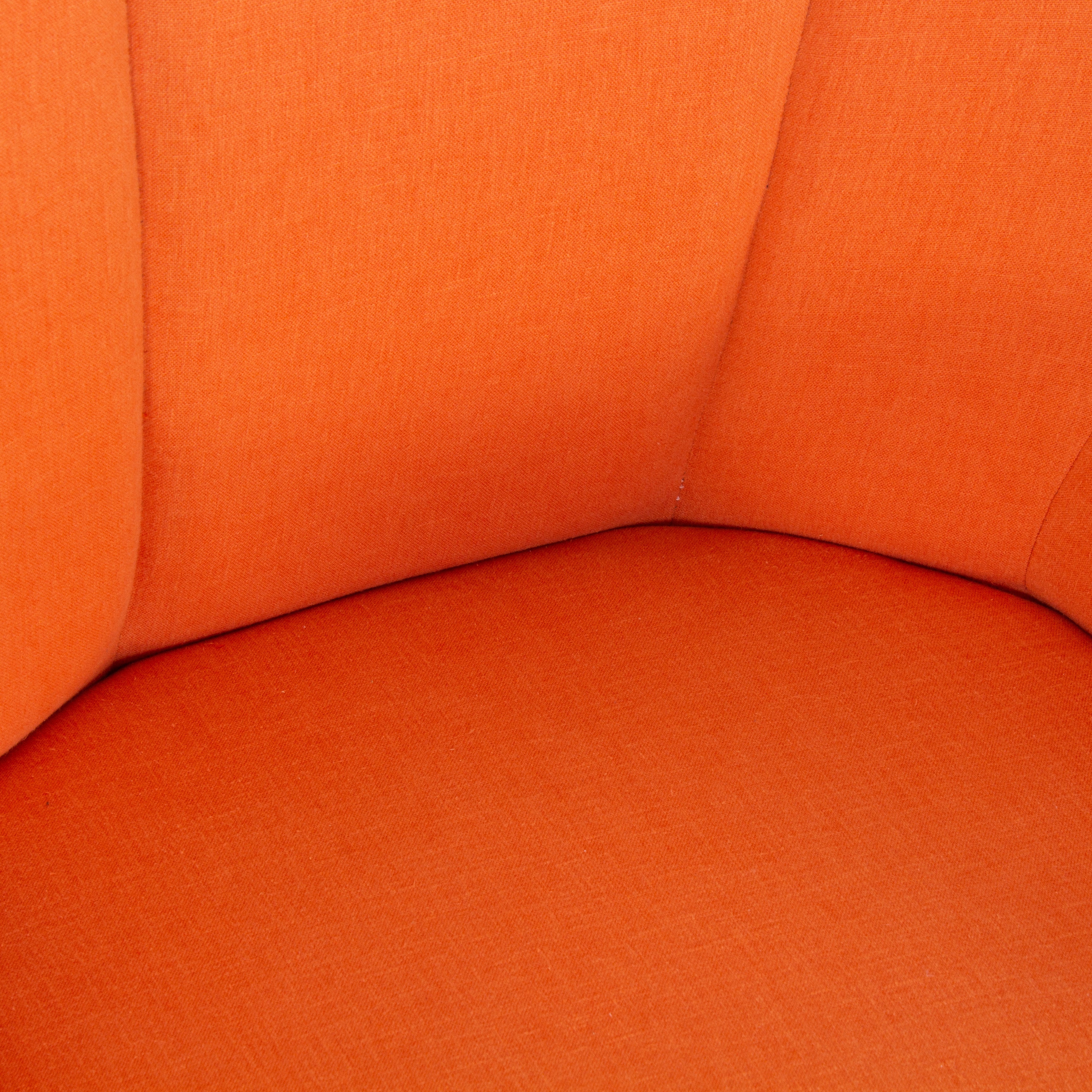 Roch Printed Fabric Arm Chair In Vivid Orange Colour (Set Of 2) - Febonic Living