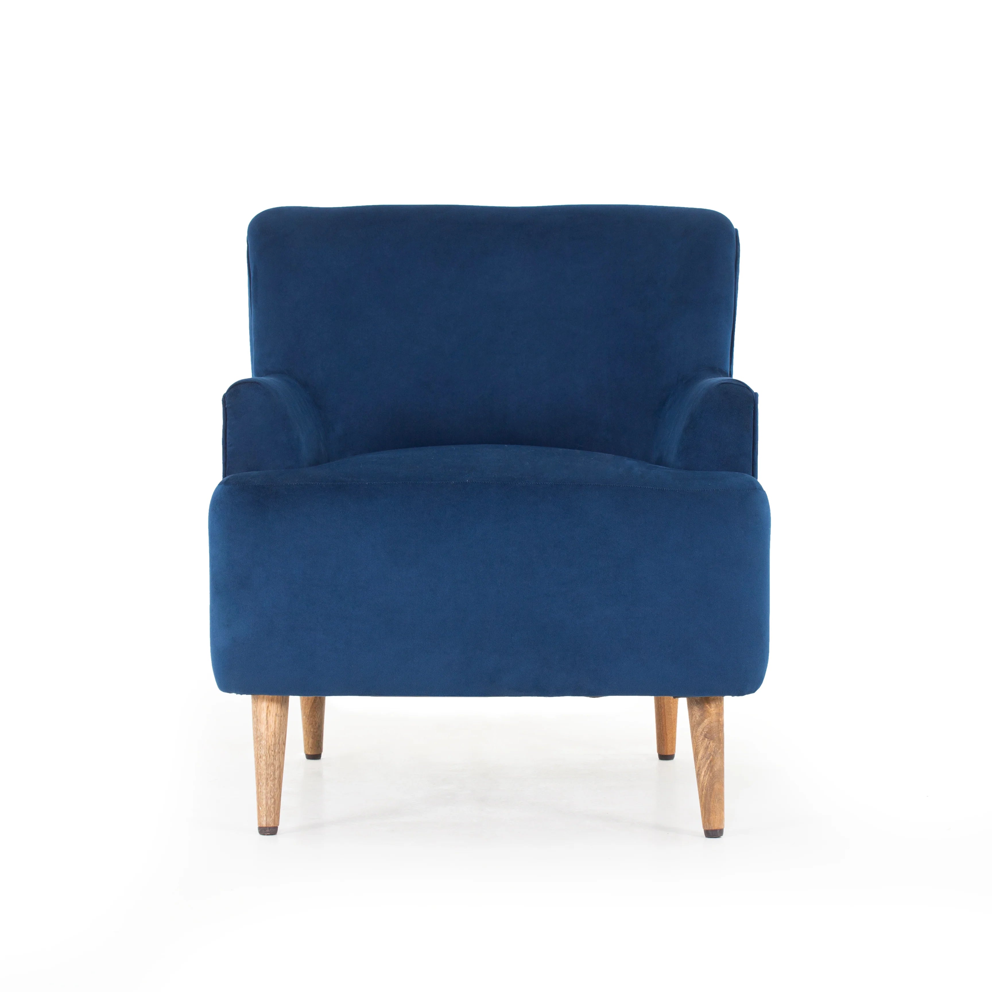 Ponny Velvet Arm Chair In Imperial Blue Colour - Febonic Living