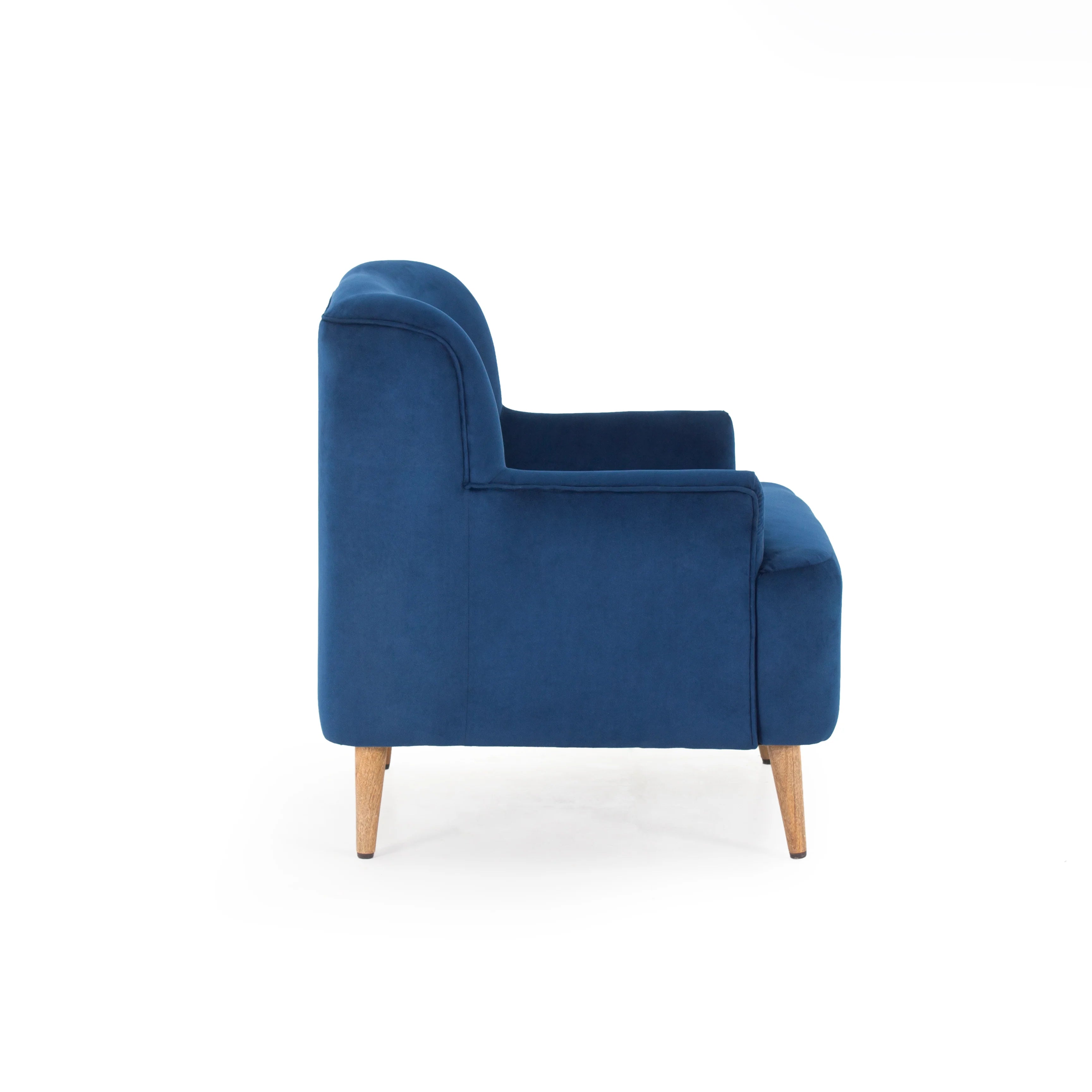 Ponny Velvet Arm Chair In Imperial Blue Colour - Febonic Living