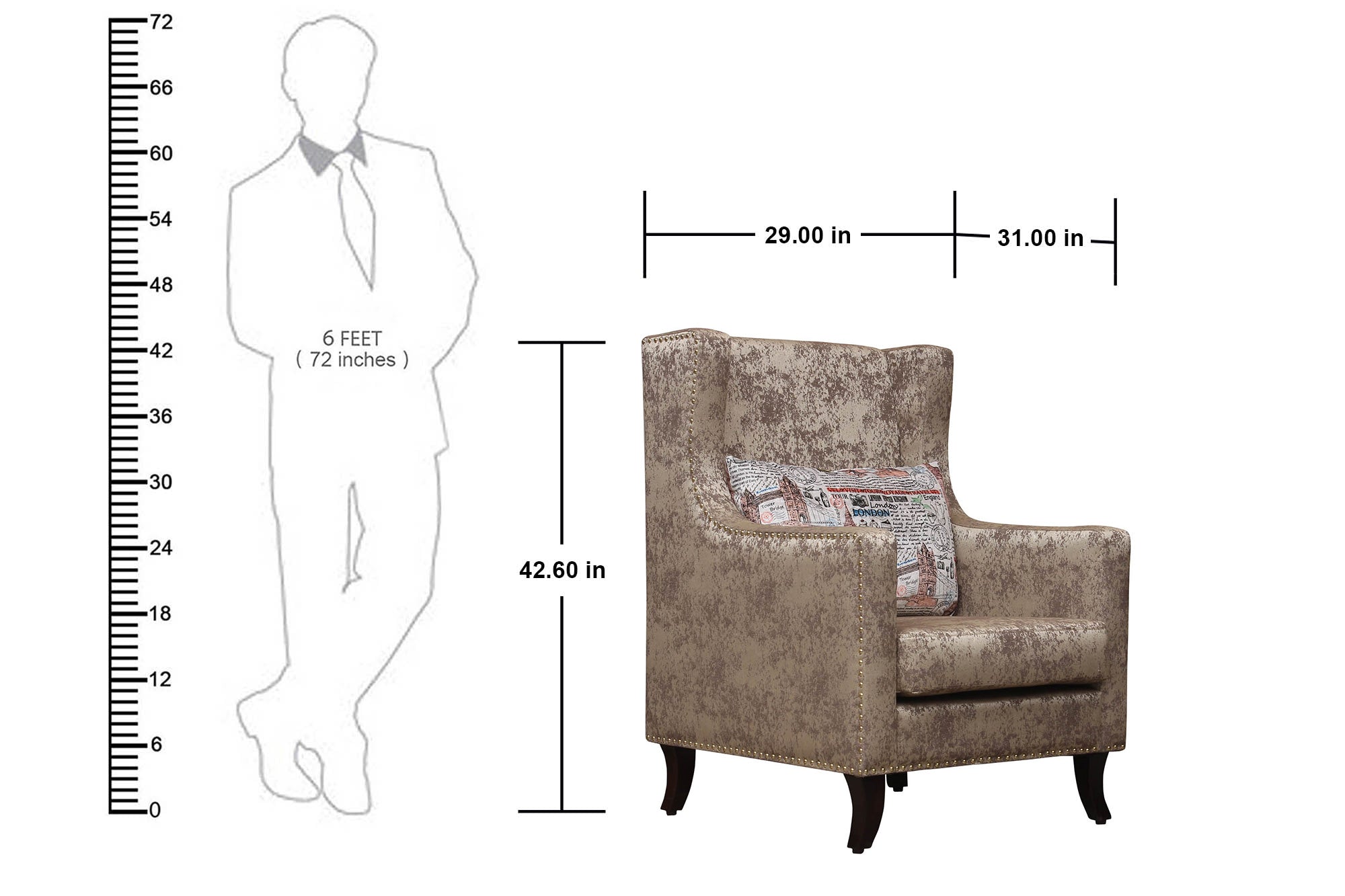 Lilly Printed Fabric Sofa Chair in Multiple colour - Febonic Living