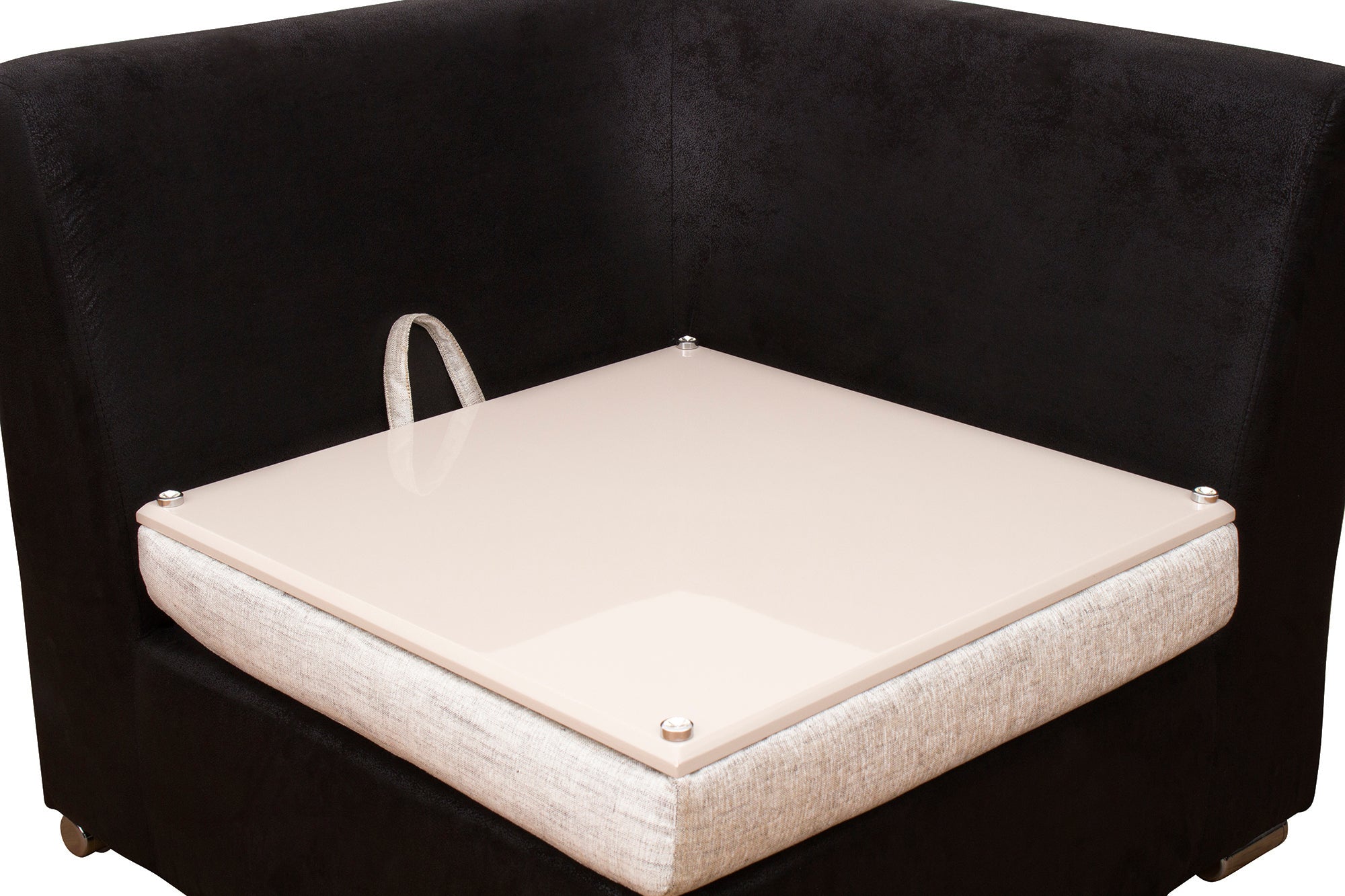 Mabel Fabric 8 Seater LHS Corner Sofa In Ivory Cream Colour - Febonic Living