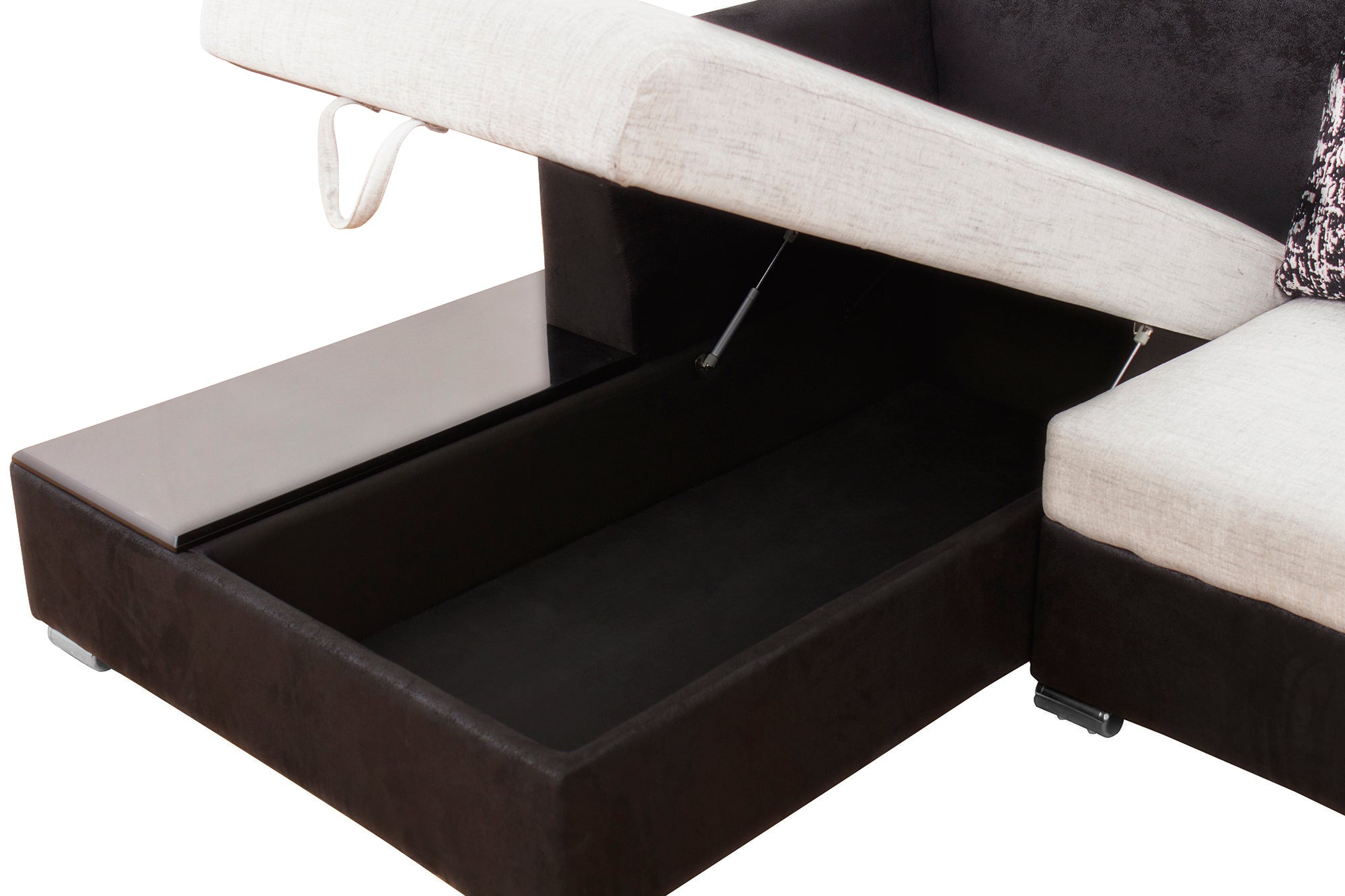 Mabel Fabric 8 Seater LHS Corner Sofa In Ivory Cream Colour - Febonic Living