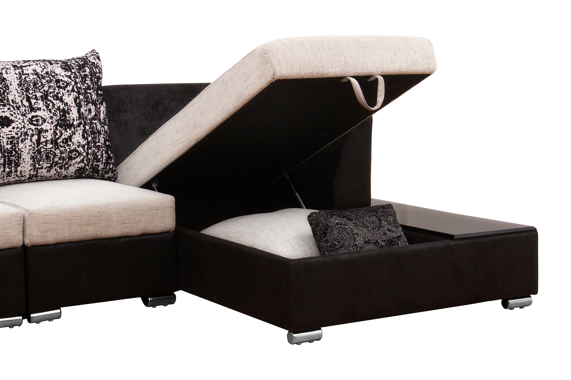 Mabel Fabric 8 Seater RHS Corner Sofa In Ivory Cream Colour - Febonic Living