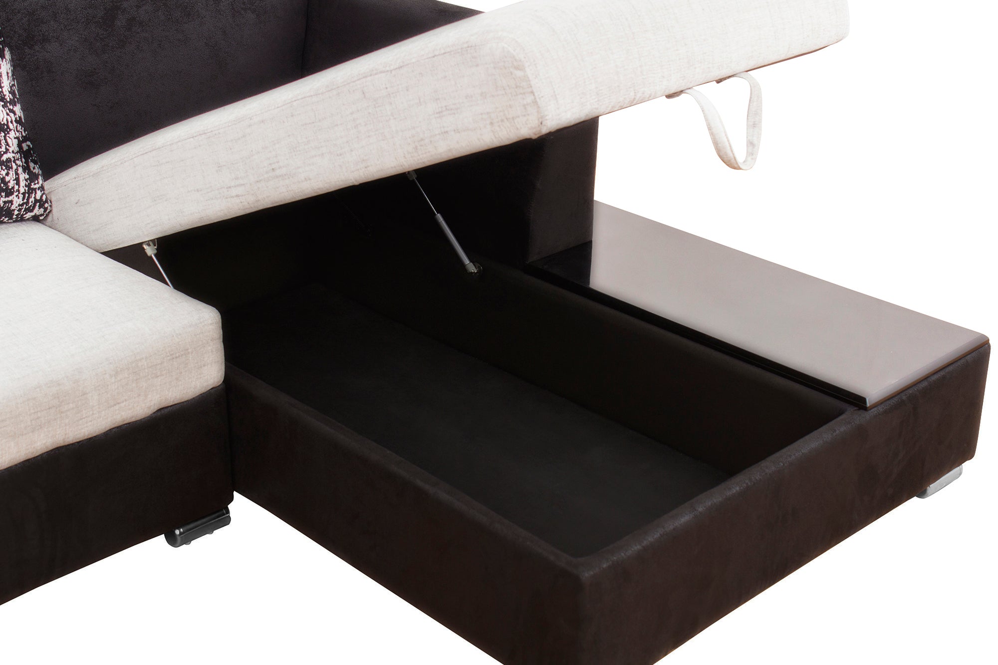 Mabel Fabric 8 Seater RHS Corner Sofa In Ivory Cream Colour - Febonic Living