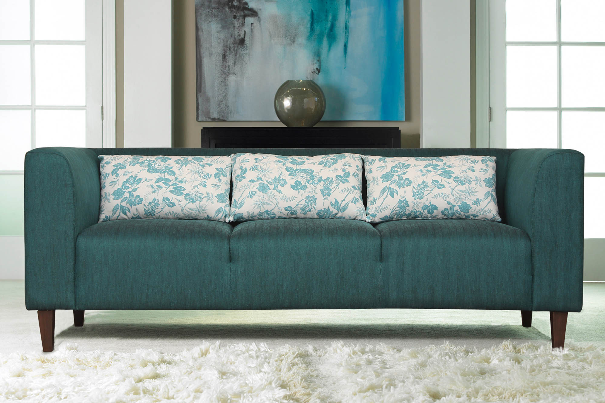 Mary Fabric 3 Seater Sofa in Cosmic Beige Colour - Febonic Living