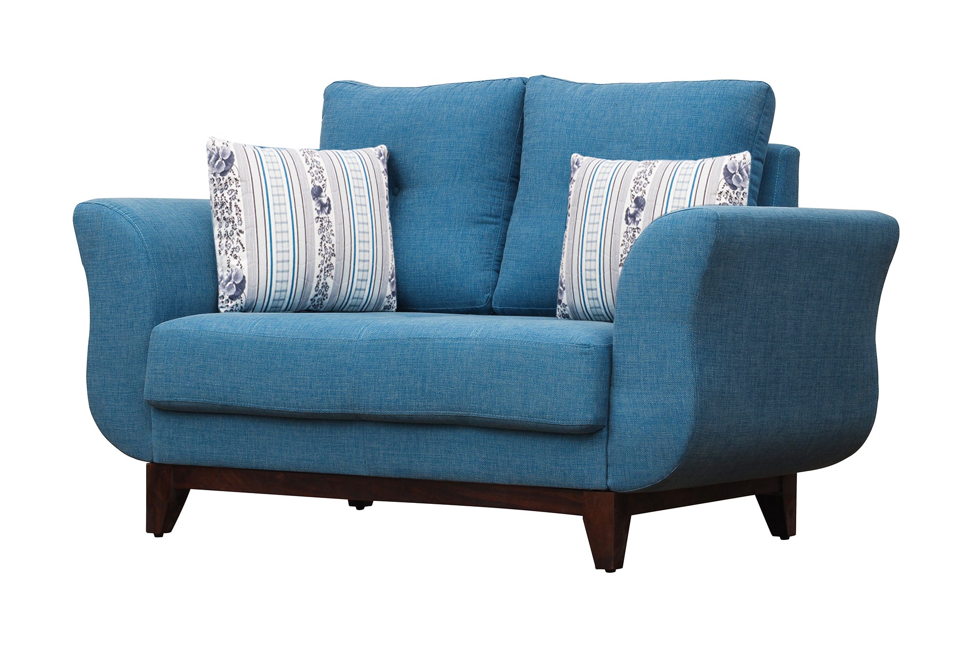 Bola Fabric 2 Seater Sofa In Denim Blue Colour