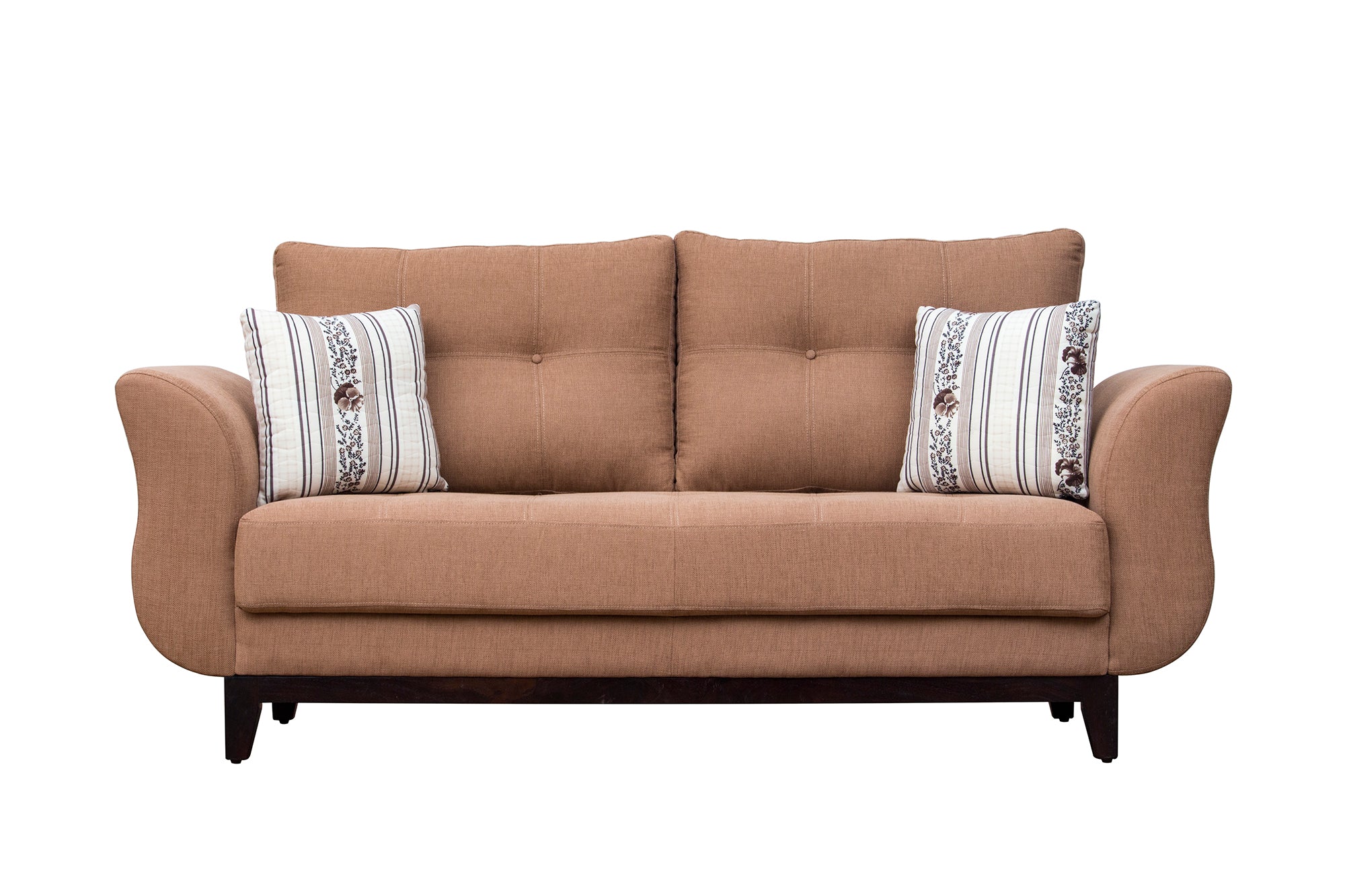 Bola Fabric 3 Seater Sofa In Caspa Brown Colour