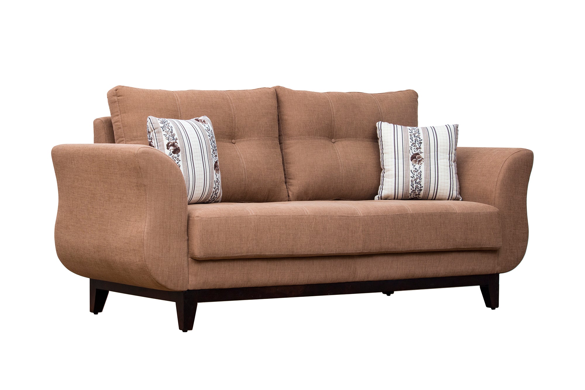 Bola Fabric 3 Seater Sofa In Caspa Brown Colour