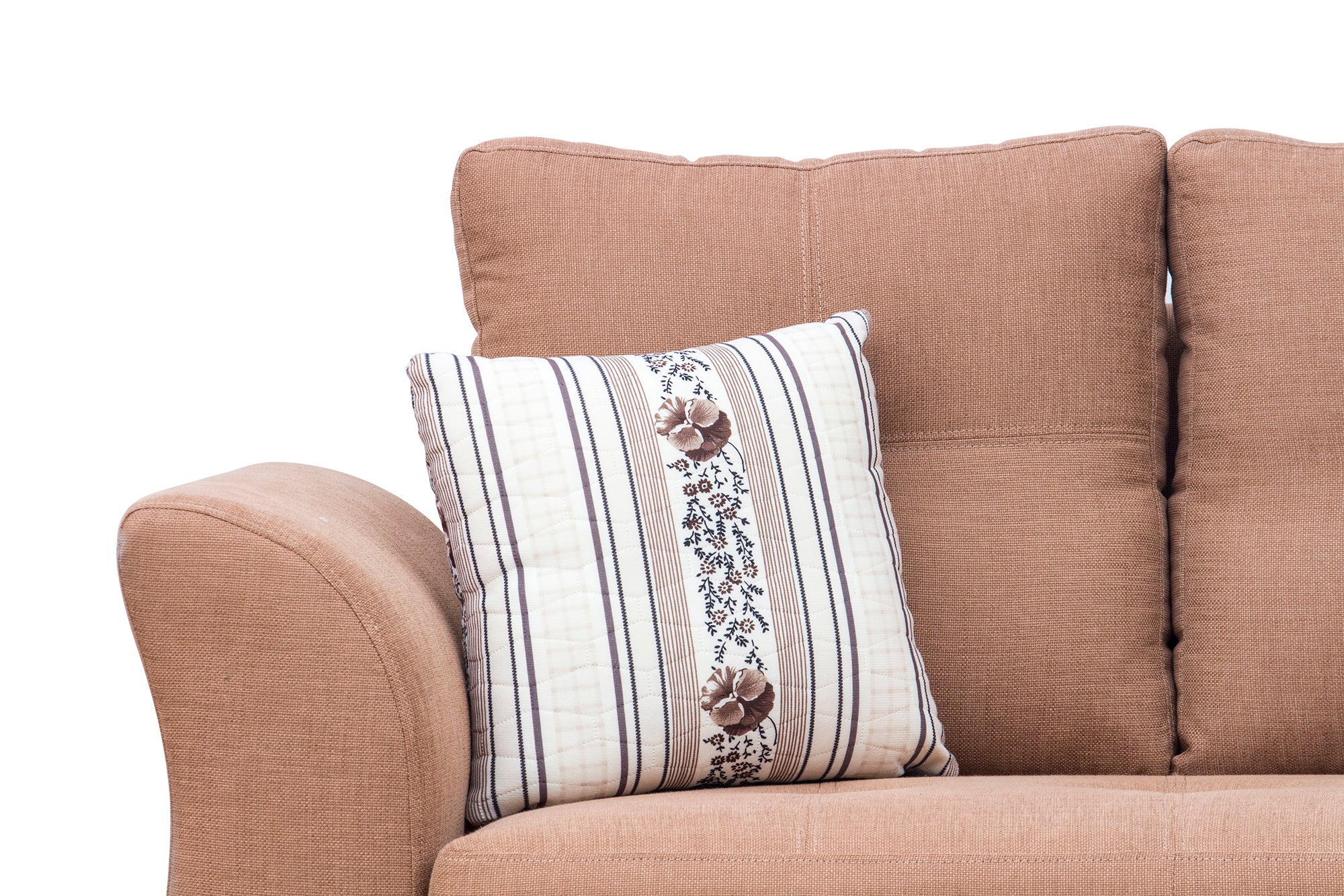Bola Fabric 3 Seater Sofa In Caspa Brown Colour