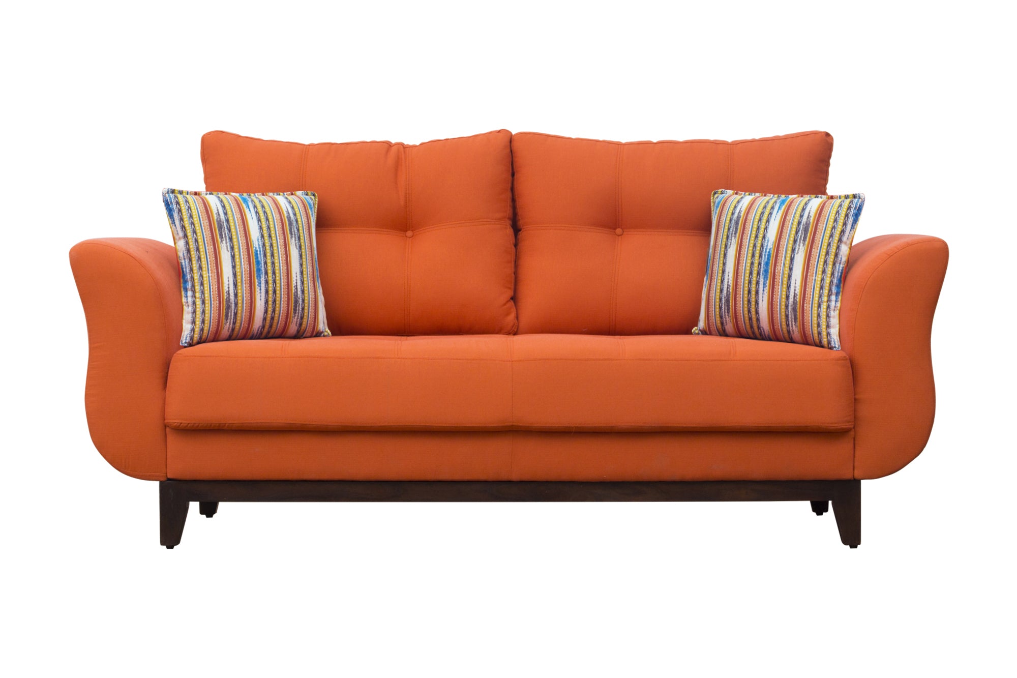 Bola Fabric 3 Seater Sofa In Dark Orange Colour