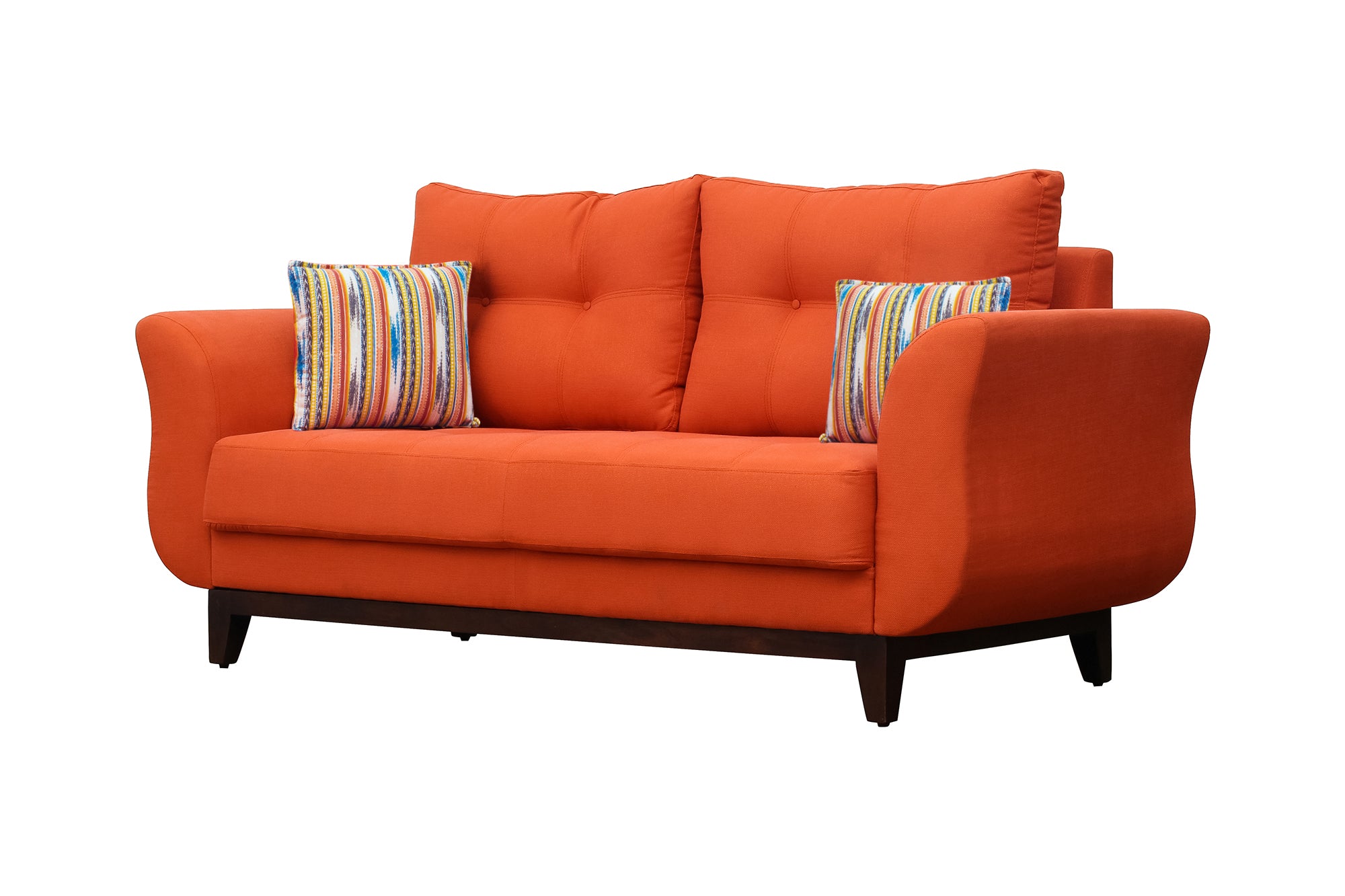 Bola Fabric 3 Seater Sofa In Dark Orange Colour