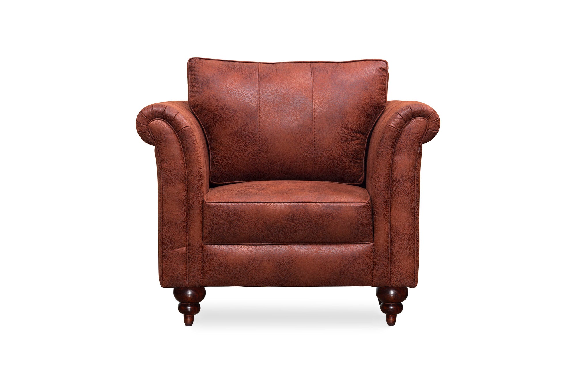 Fardy Leatherette 1 Seater Sofa In Red Maroon Colour - Febonic Living