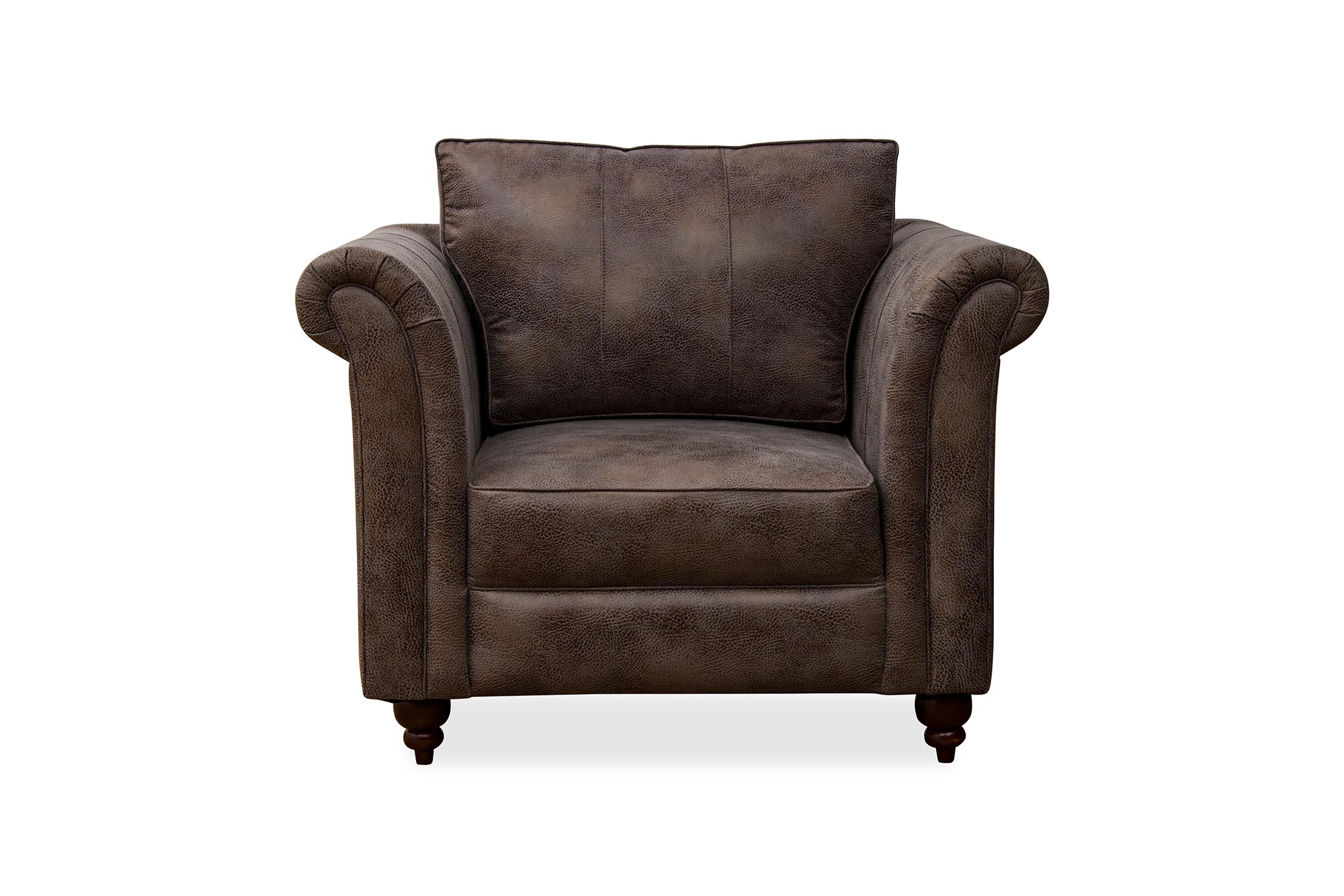 Fardy Leatherette 1 Seater Sofa In Dark Brown Colour - Febonic Living