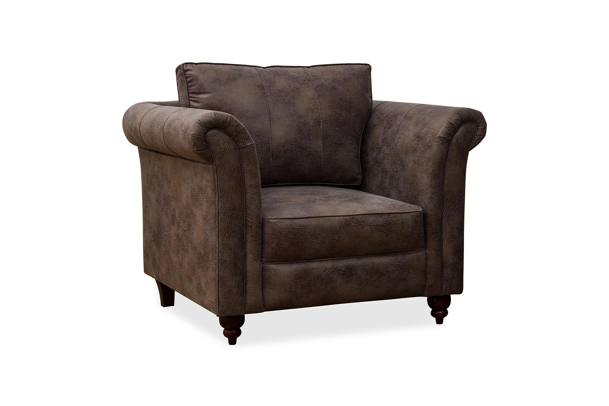 Fardy Leatherette 1 Seater Sofa In Dark Brown Colour - Febonic Living