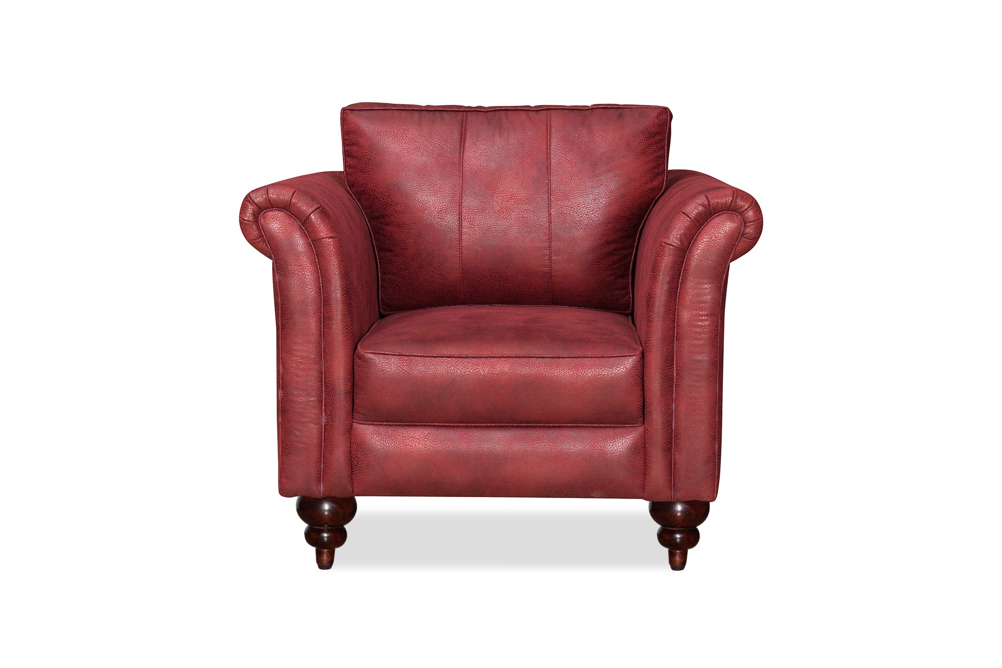 Fardy Leatherette 1 Seater Sofa In Gina Red Colour - Febonic Living