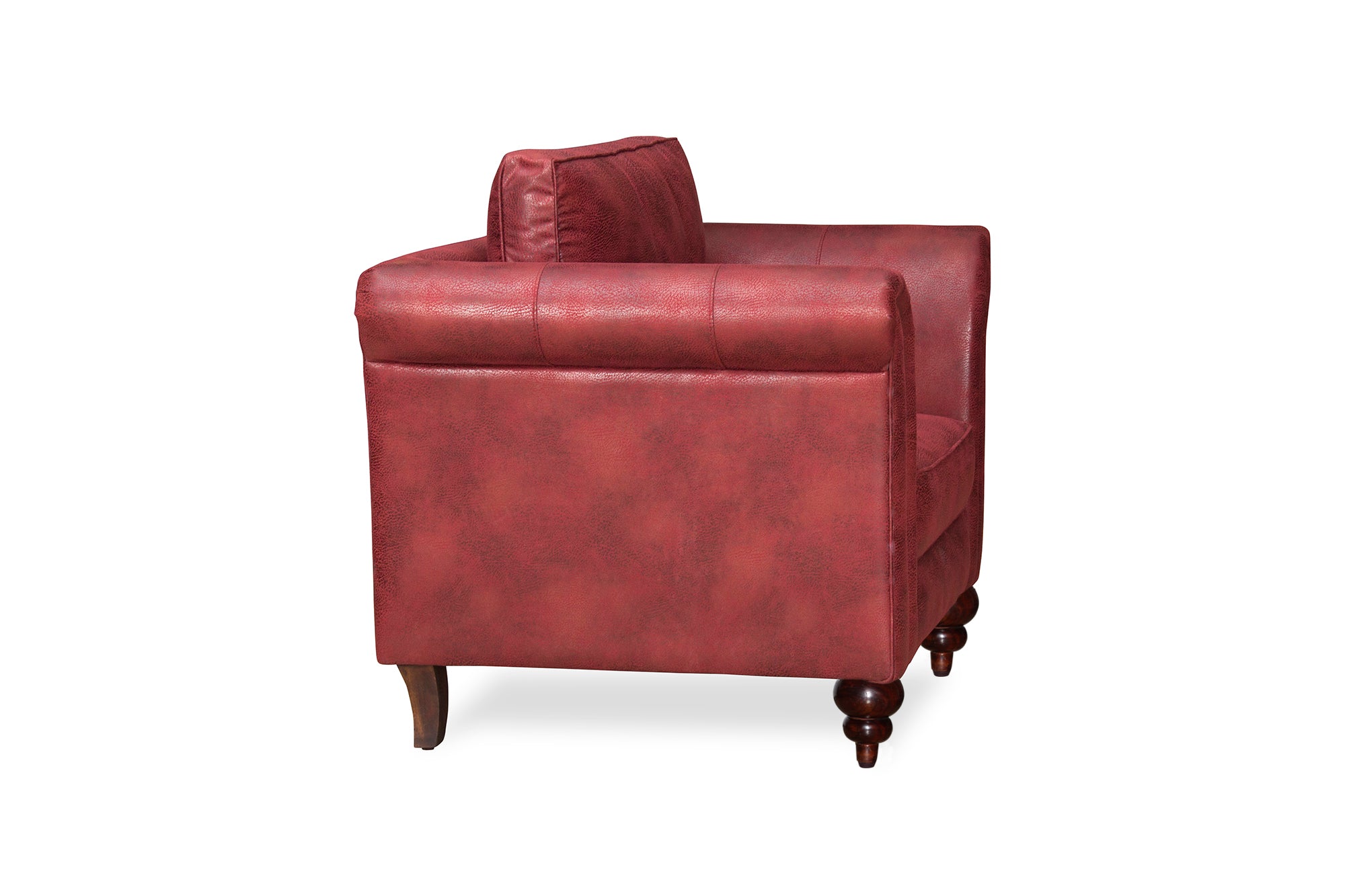 Fardy Leatherette 1 Seater Sofa In Gina Red Colour - Febonic Living