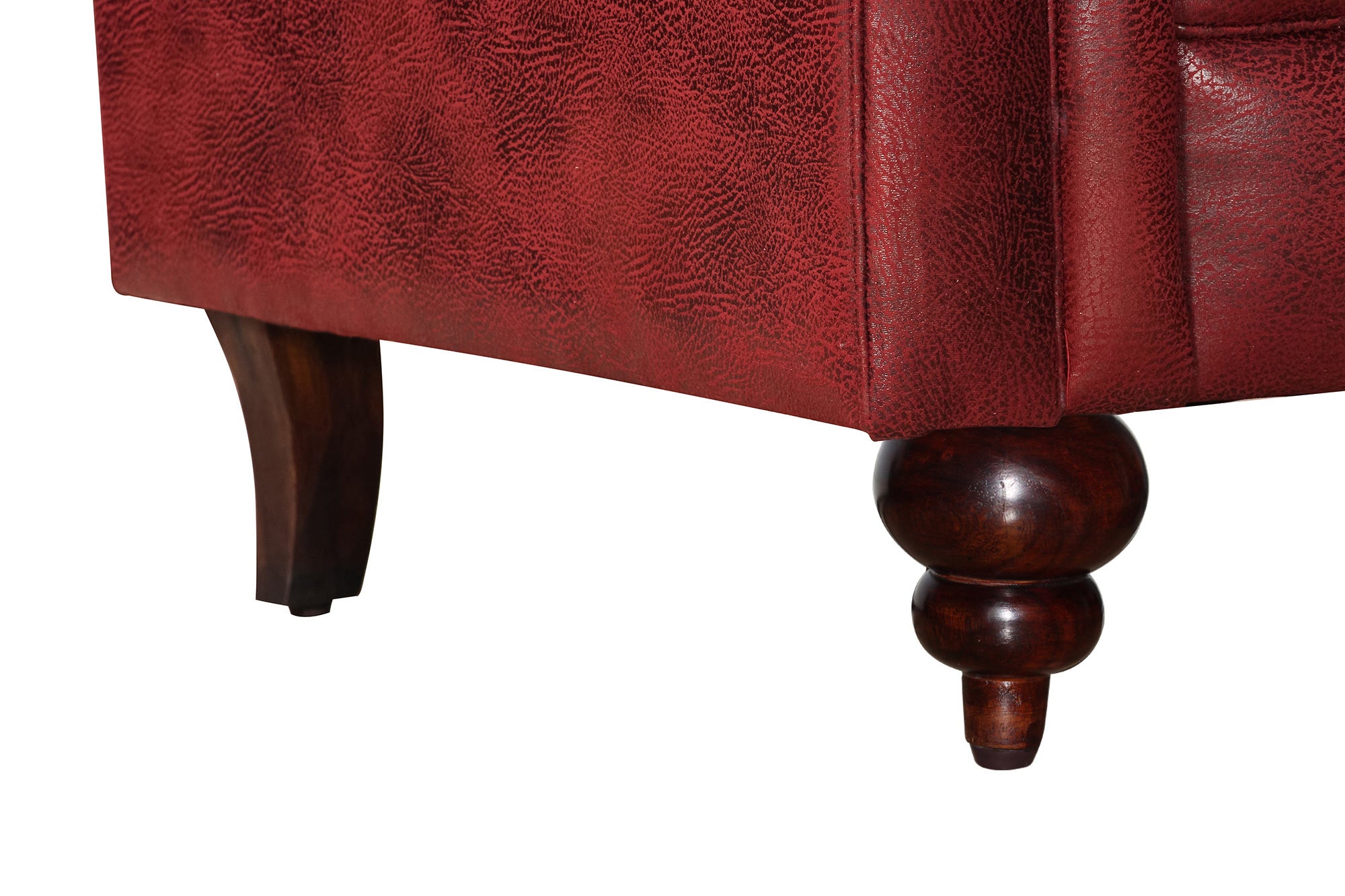 Fardy Leatherette 1 Seater Sofa In Gina Red Colour - Febonic Living