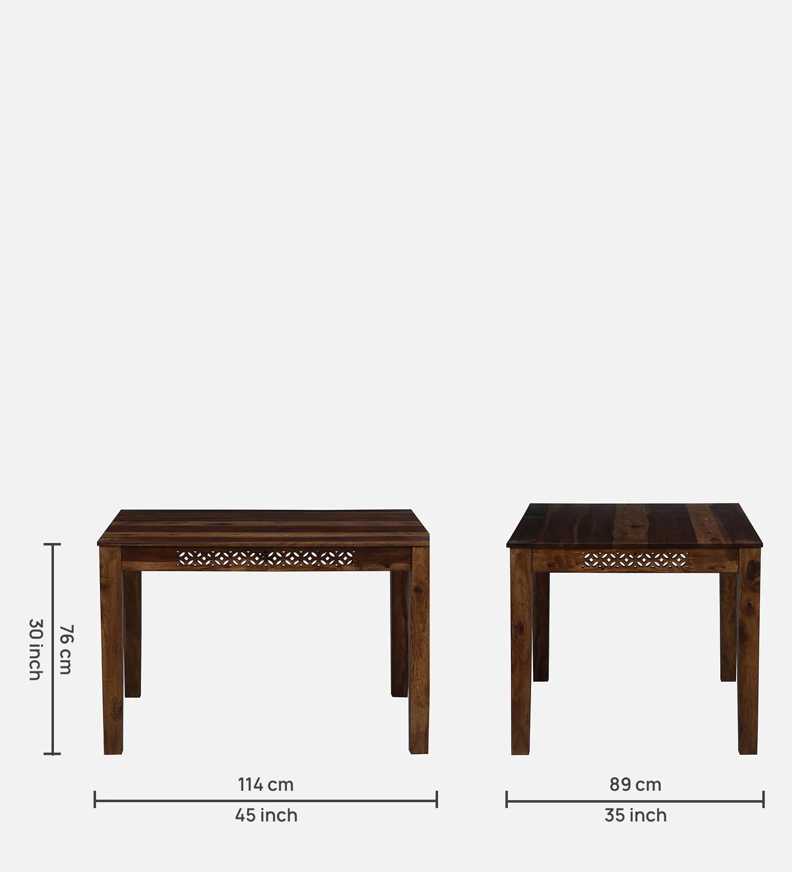 Sahni Sheesham Wood 4 Seater Dining Set In Scratch Resistant Provinicial Teak Finish With Bench - Febonic Living