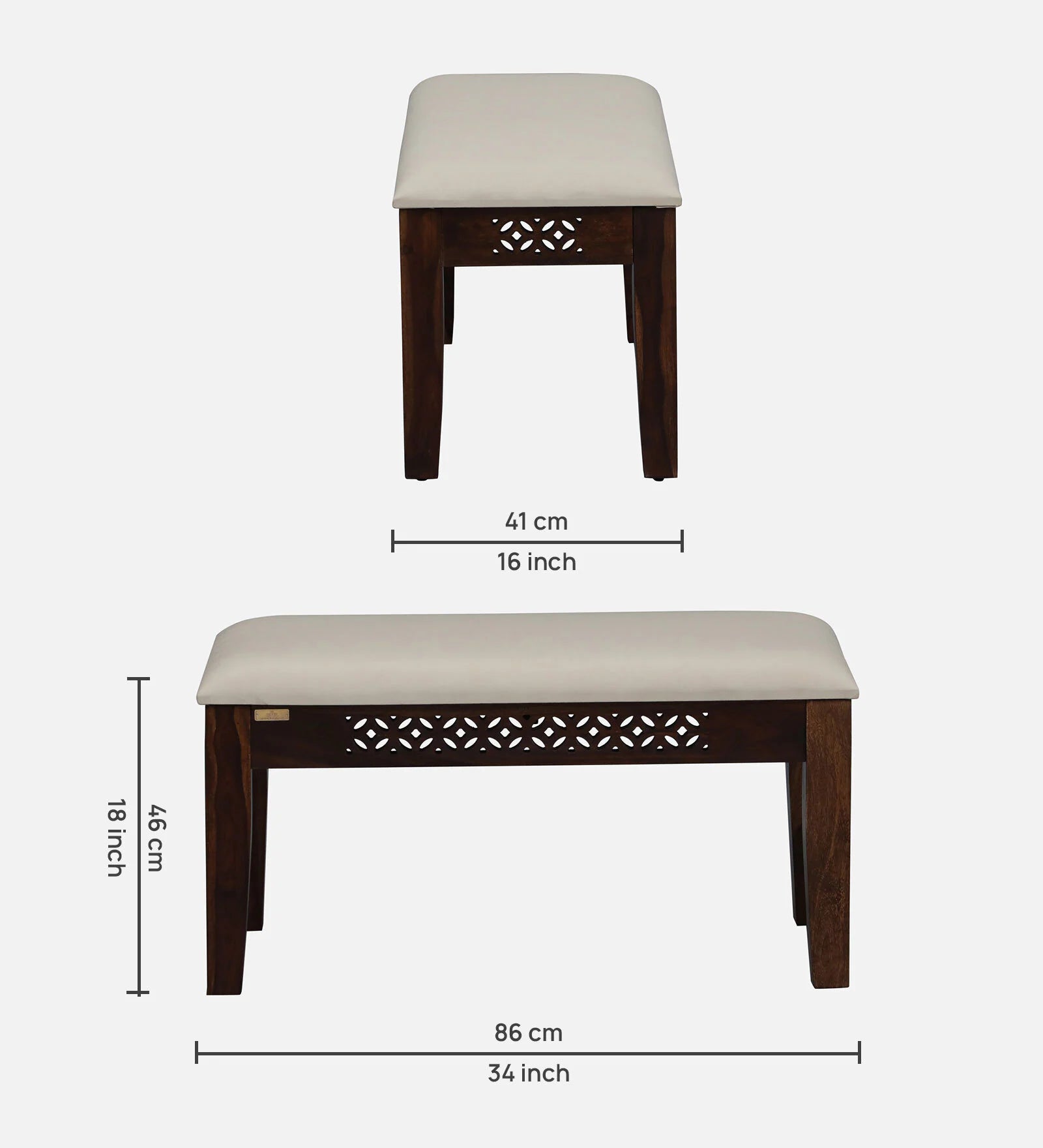 Sahni Sheesham Wood 4 Seater Dining Set In Scratch Resistant Provinicial Teak Finish With Bench - Febonic Living