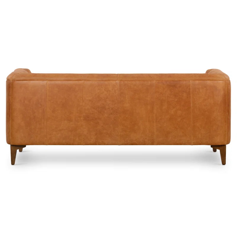 Fappy Leatherette 2 Seater Sofa In Cinnamon Brown Colour - Febonic Living