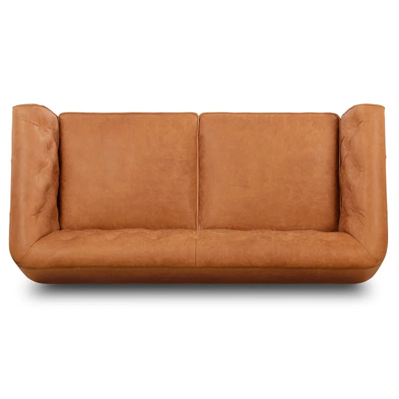 Fappy Leatherette 2 Seater Sofa In Cinnamon Brown Colour - Febonic Living