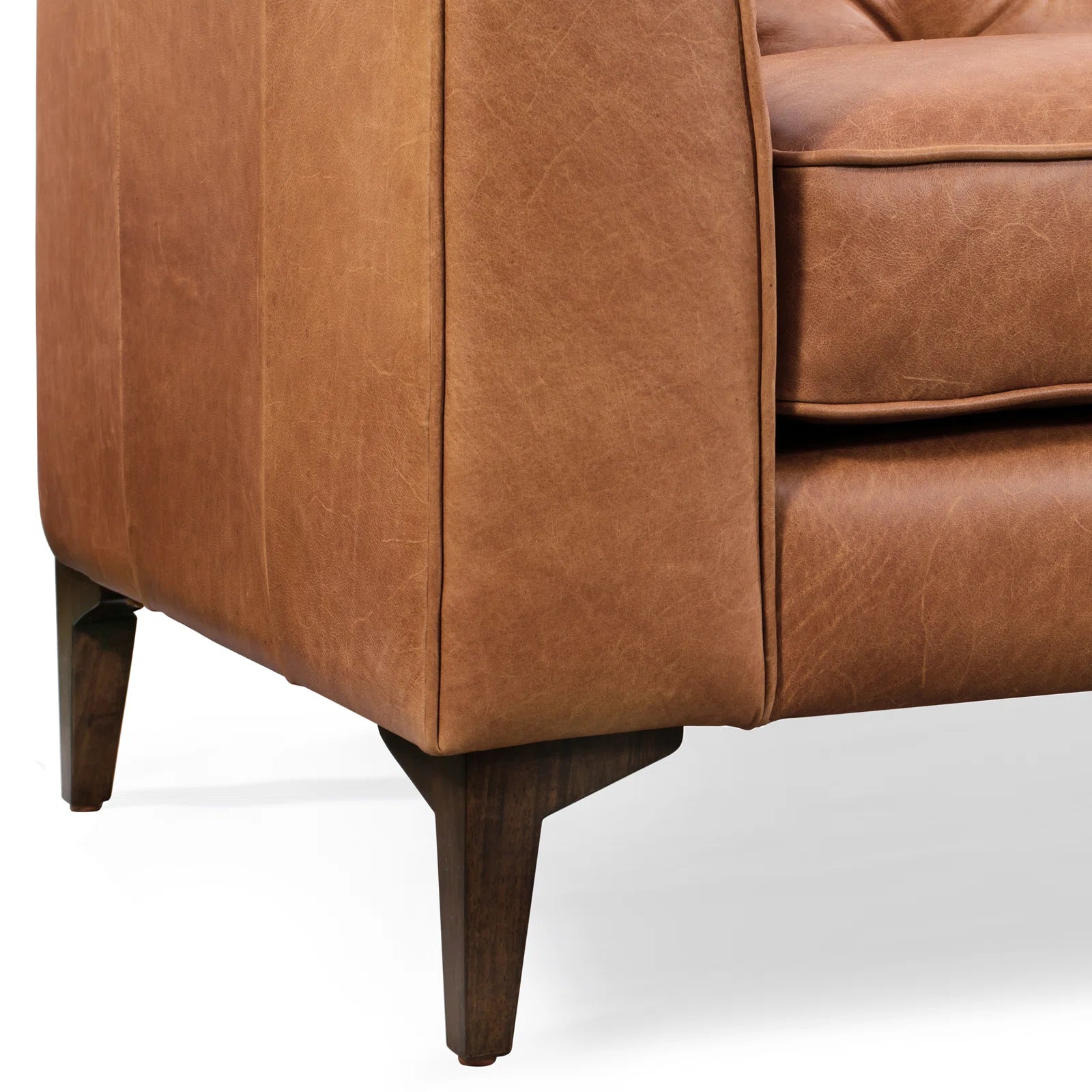 Fappy Leatherette 3 Seater Sofa In Cinnamon Brown Colour - Febonic Living