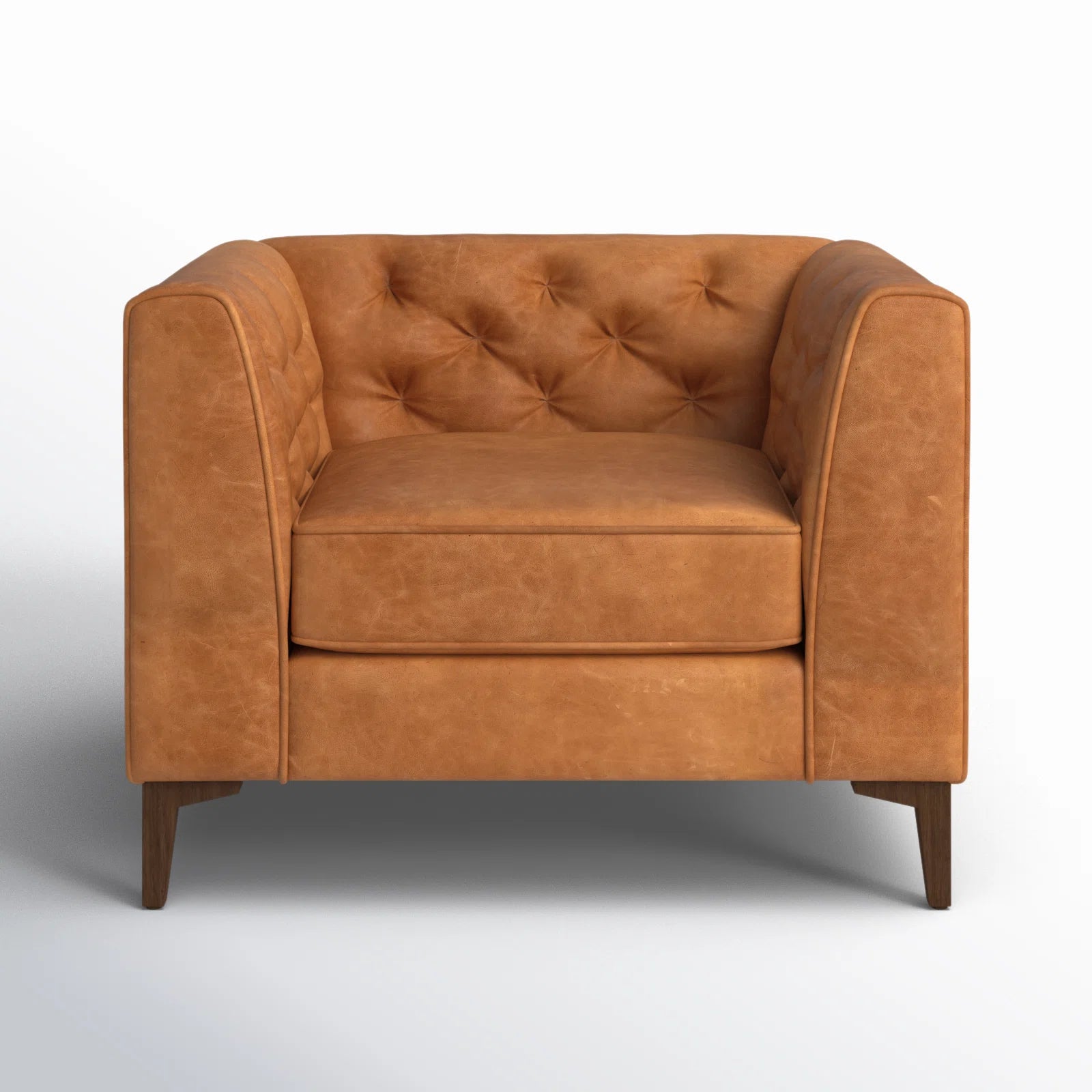 Fappy Leatherette 1 Seater Sofa In Cinnamon Brown Colour - Febonic Living