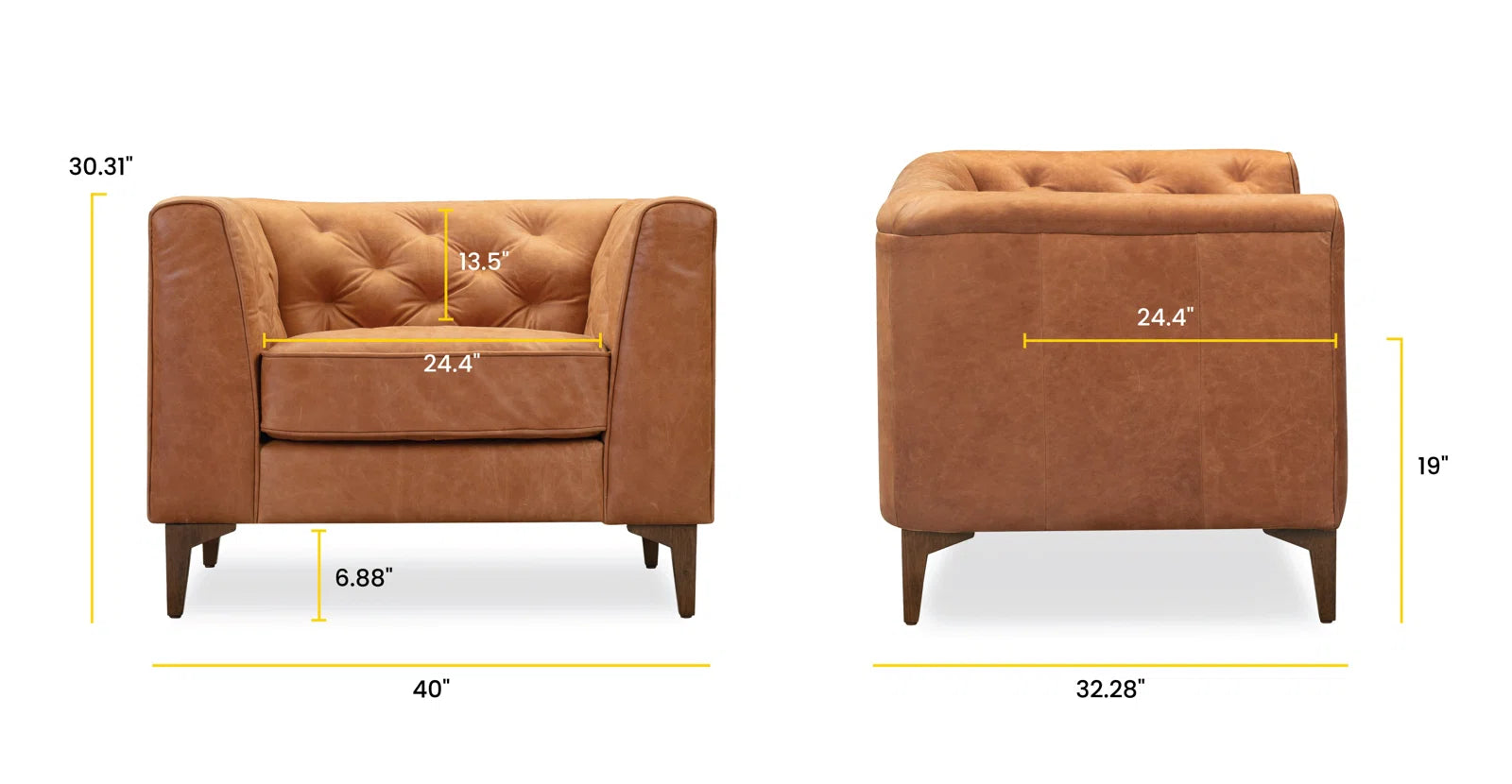 Fappy Leatherette 1 Seater Sofa In Cinnamon Brown Colour - Febonic Living