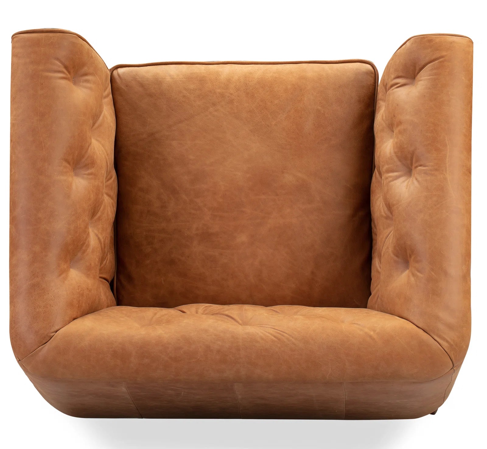 Fappy Leatherette 1 Seater Sofa In Cinnamon Brown Colour - Febonic Living