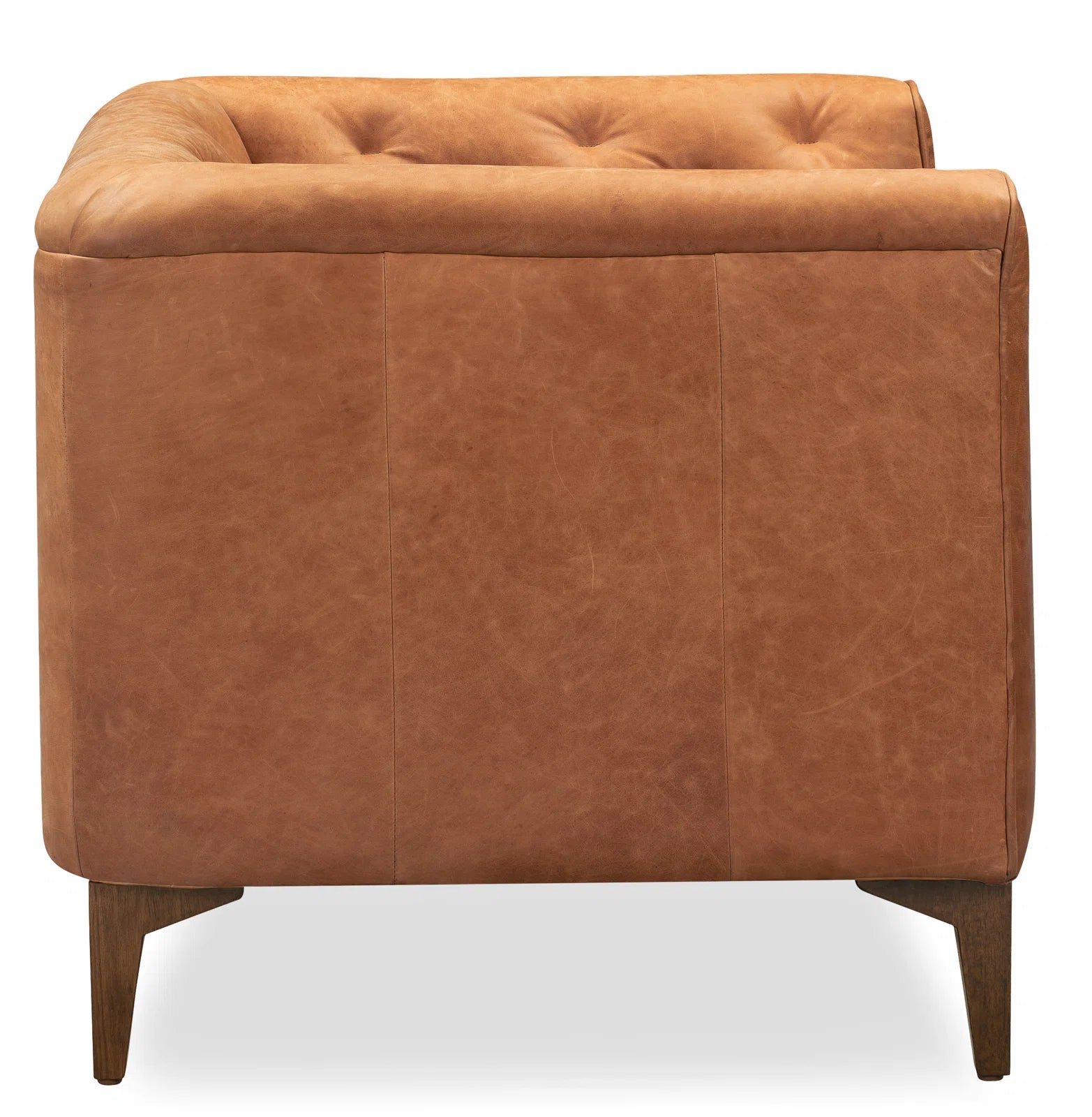 Fappy Leatherette 1 Seater Sofa In Cinnamon Brown Colour - Febonic Living