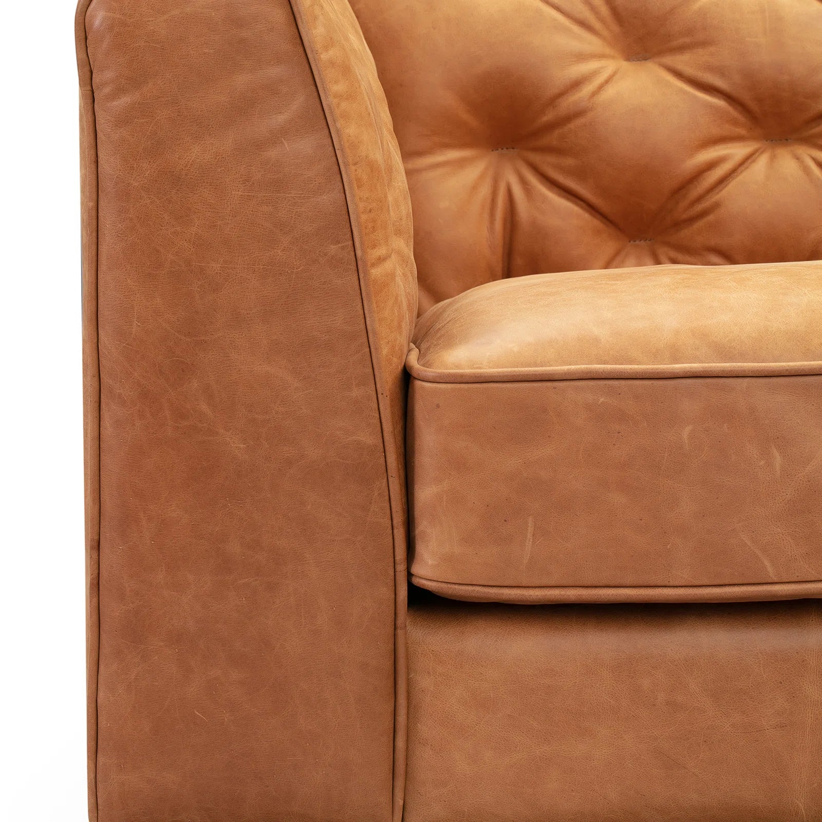 Fappy Leatherette 2 Seater Sofa In Cinnamon Brown Colour - Febonic Living