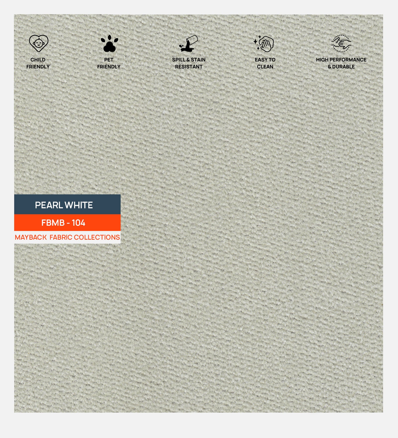 Oven Suede Fabric Pearl White 104 Code - Febonic Living