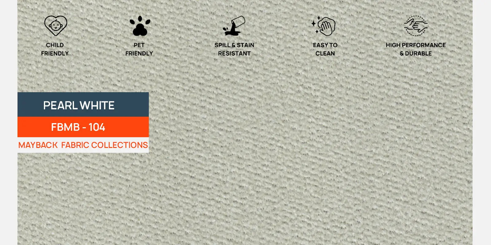 Zibby Fabric 3 Seater Sofa In Pearl White Colour Febonic Living