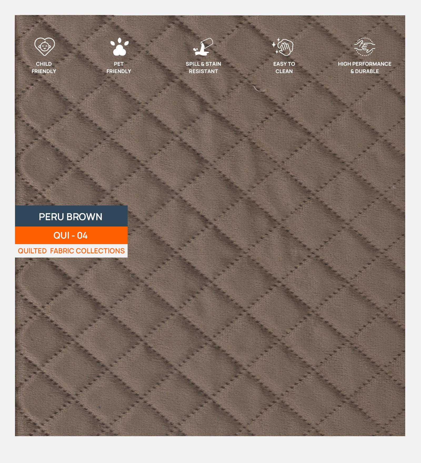 Bunny Velvet 1 Seater Quilted Sofa Cover in Peru Brown Colour - Febonic Living