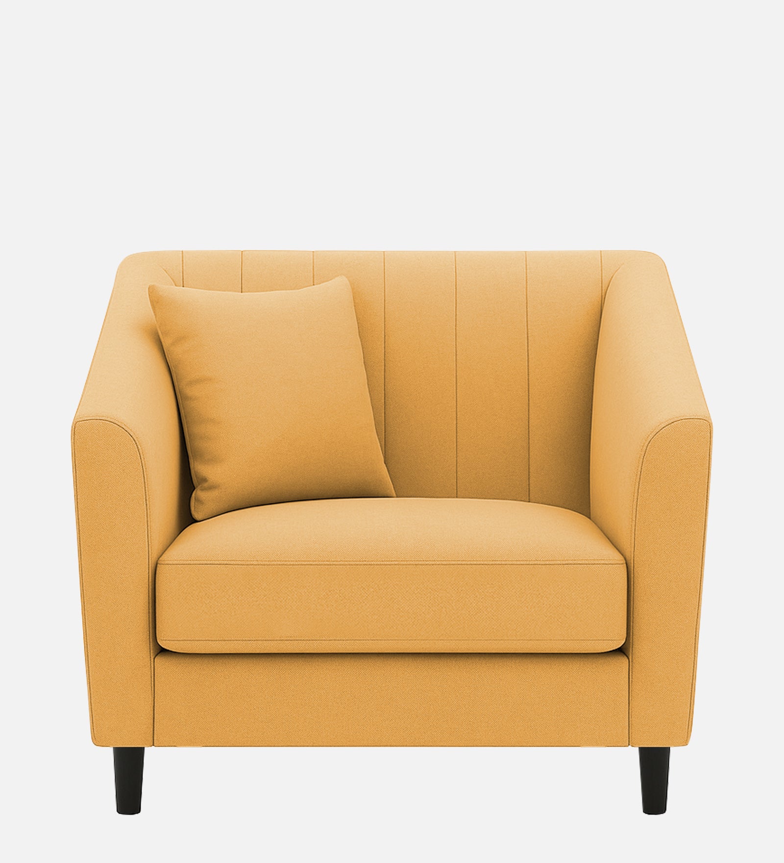 Polon Fabric 1 Seater Sofa In Corn Yellow Colour