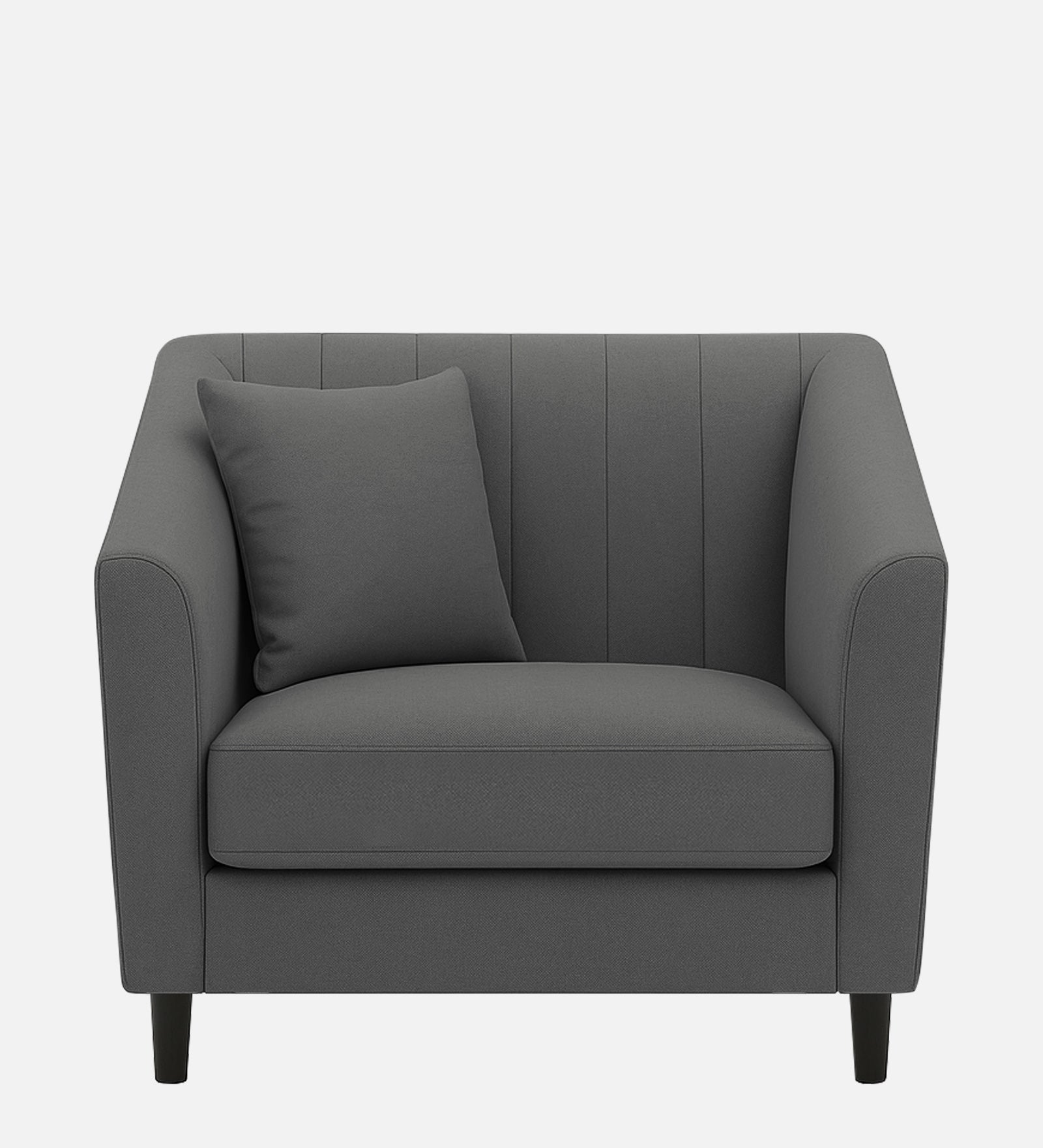 Polon Fabric 1 Seater Sofa In Stone Grey Colour