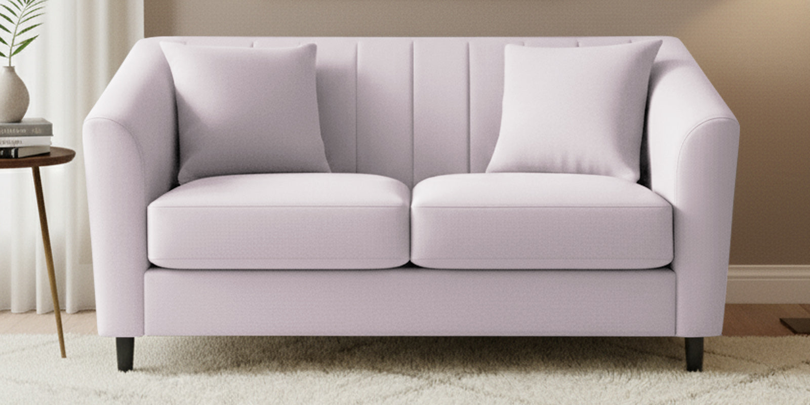 Polon Fabric 2 Seater Sofa In Almond Beige Colour