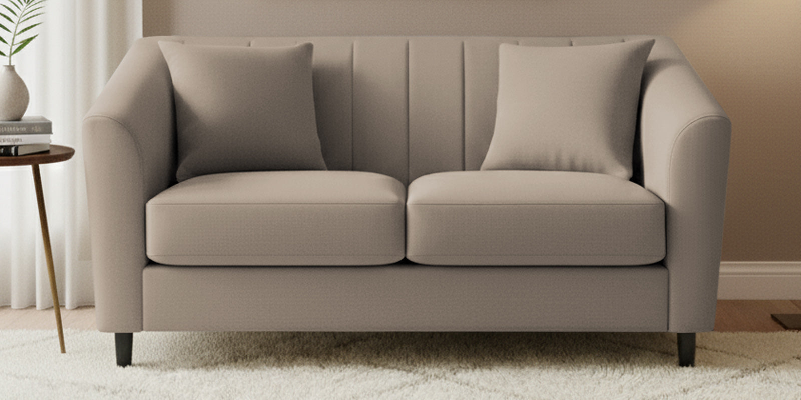 Polon Fabric 2 Seater Sofa In Hazel Beige Colour