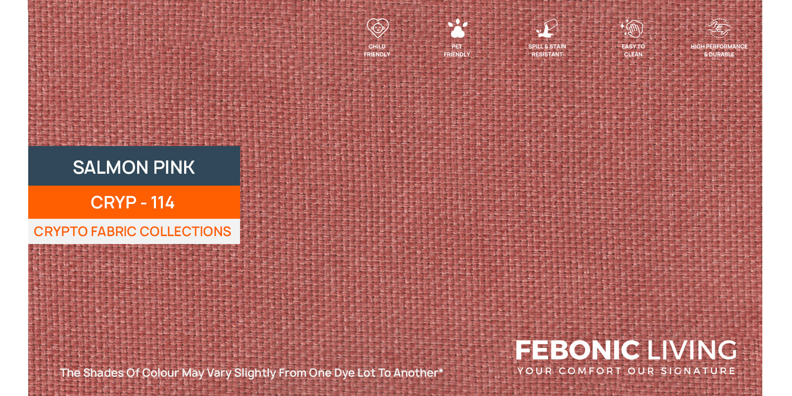 Polon Fabric 2 Seater Sofa In Salmon Pink Colour - Febonic Living