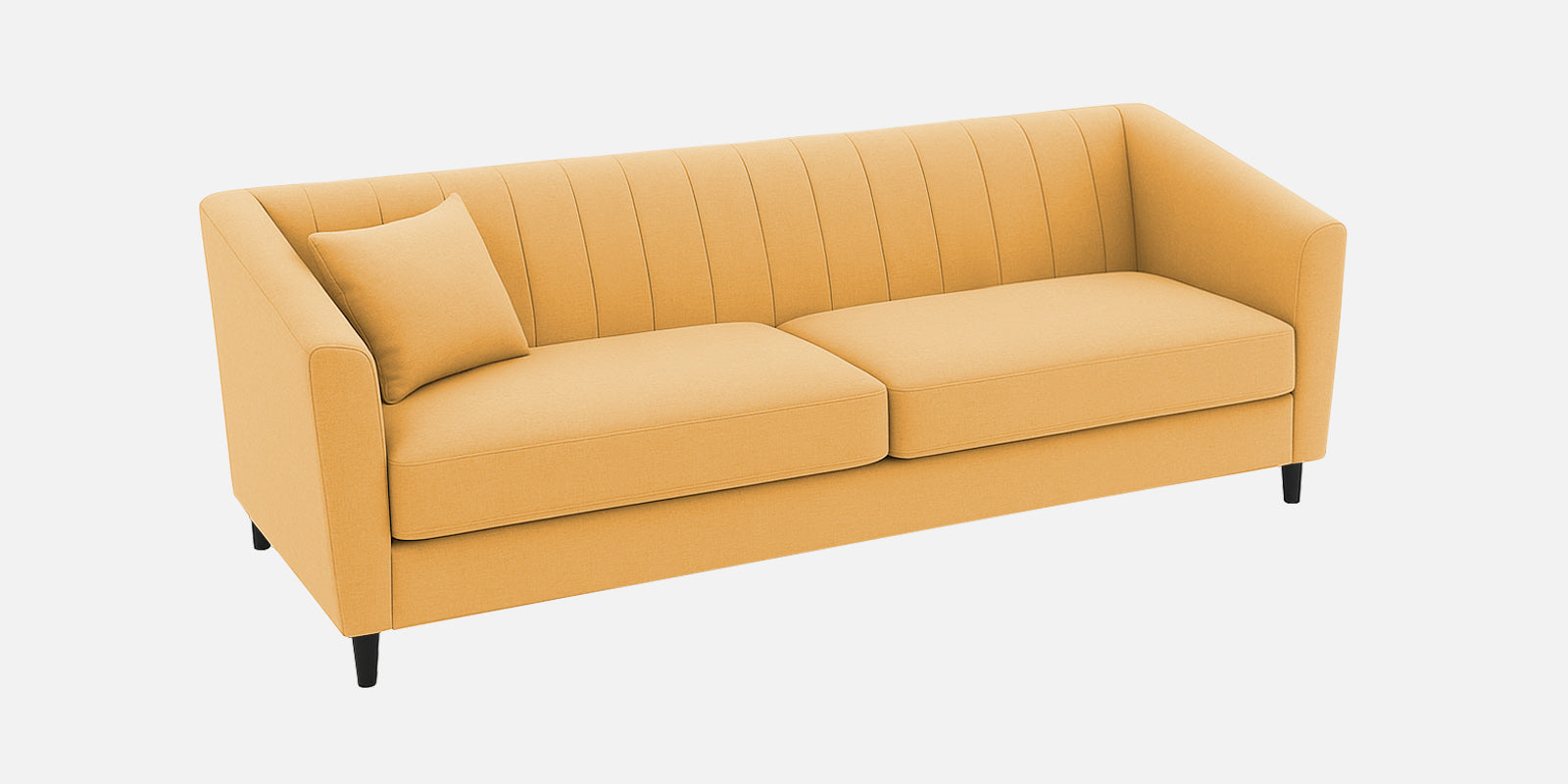 Polon Fabric 3 Seater Sofa In Corn Yellow Colour