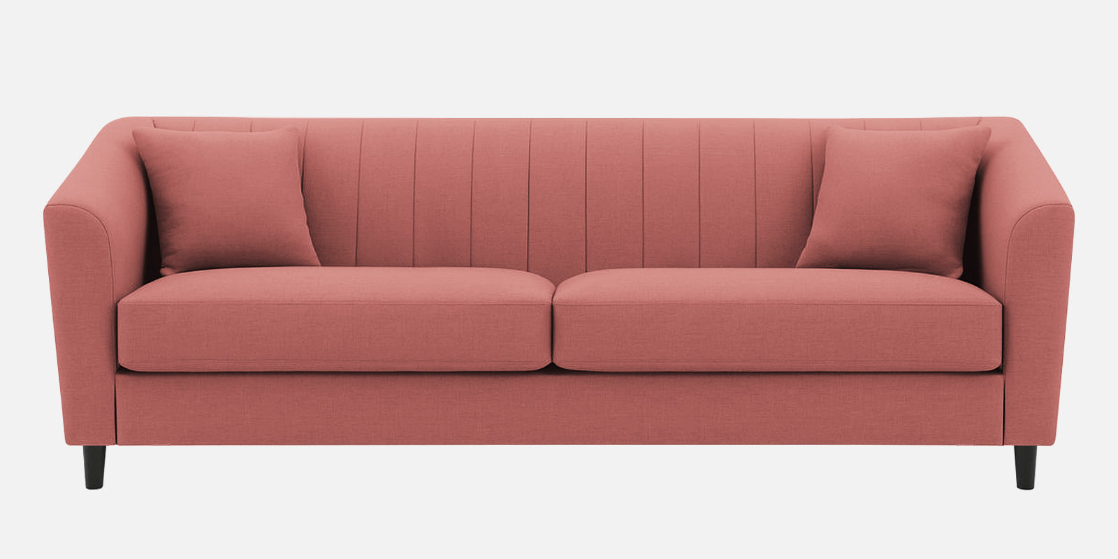 Polon Fabric 3 Seater Sofa In Salmon Pink Colour